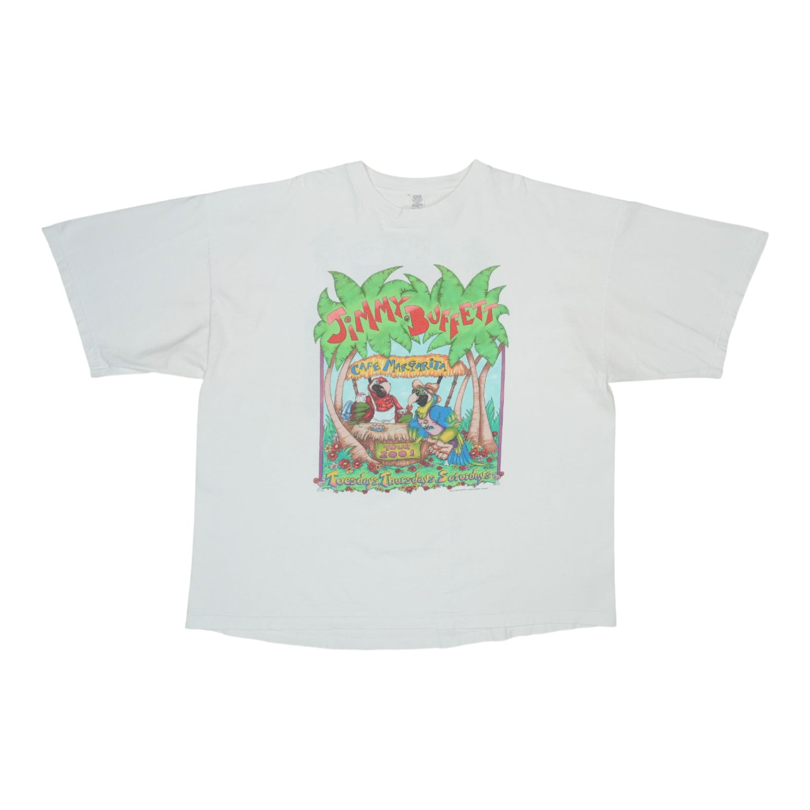 Vintage 2001 Jimmy Buffett Tour Shirt White 100% Cotton (1 of 5)