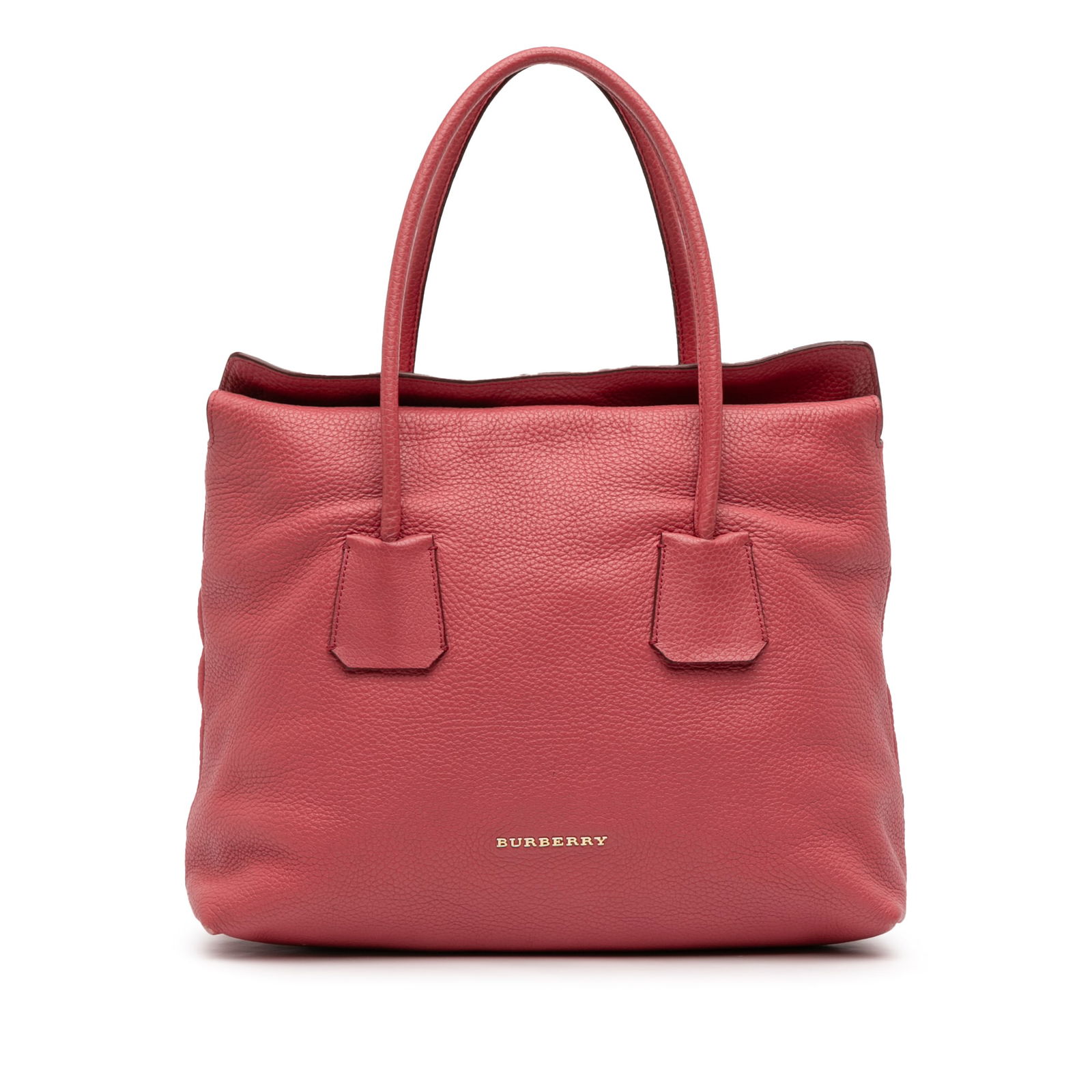 Burberry Red Grained Leather Baynard Tote Bag with Rolled Handles (1 of 12)