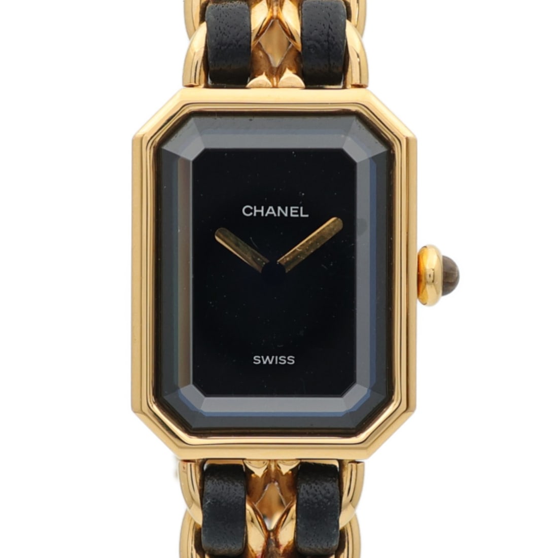 CHANEL CC Premiere S Gold Plated Quartz Wristwatch Black Dial (1 of 13)