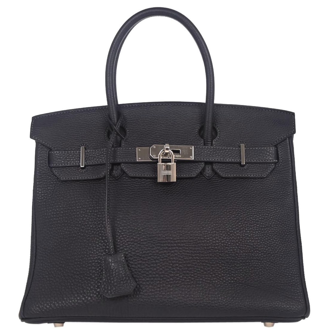 Hermes Birkin 30 Dark Navy Togo Leather Handbag: Hermes Birkin 30 Dark Navy Togo Leather Handbag Introducing the exquisite Hermes Dark Navy Togo Birkin 30 Handbag, a luxurious accessory perfect for any casual occasion. This medium-sized shoulder bag