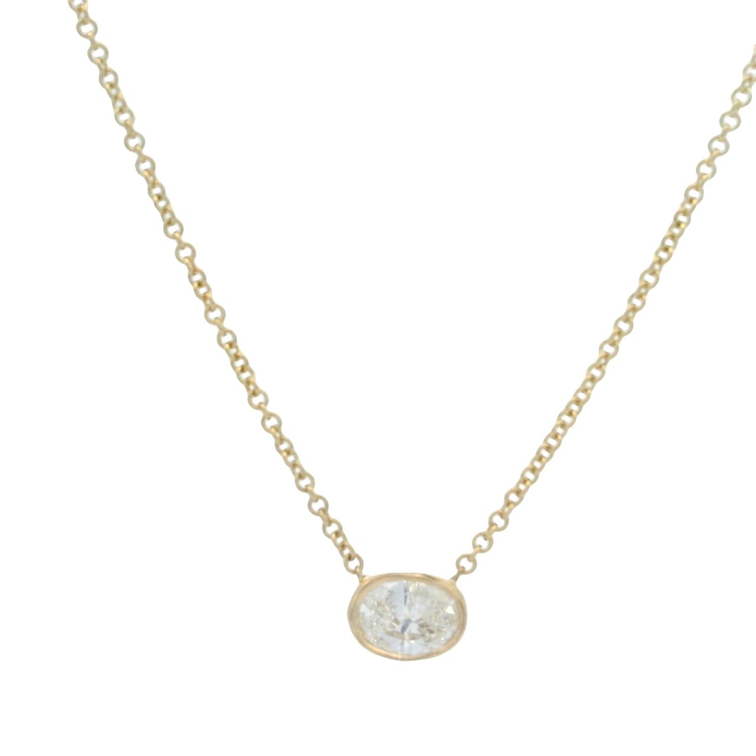 14k Yellow Gold 0.26ctw Oval Diamond Pendant Necklace (1 of 5)