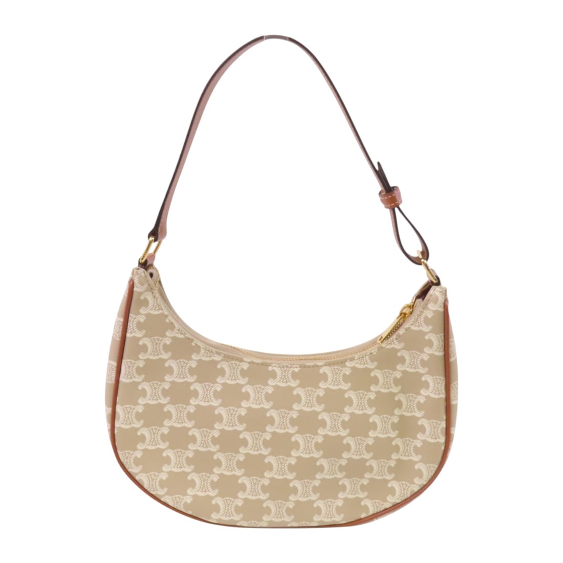 CELINE Aca Medium Beige Shoulder Bag Coated Canvas GHW: CELINE Aca Medium Beige Shoulder Bag Coated Canvas GHW Discover the elegance of the CELINE Aca Medium Shoulder Bag, crafted from high-quality PVC coated canvas in a sophisticated beige hue. This styli