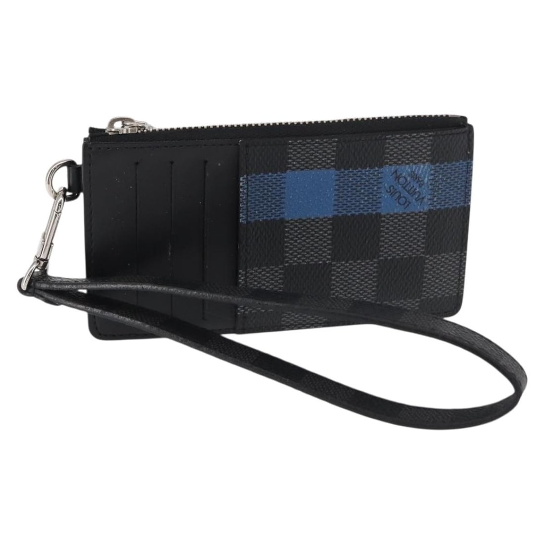 LOUIS VUITTON Damier Graphite Card Case N60106 Auth Spain: LOUIS VUITTON Damier Graphite Card Case N60106 Auth Spain This LOUIS VUITTON Damier Graphite Card Case is an elegant accessory crafted from durable Damier Graphite Canvas. Its sleek design makes it a