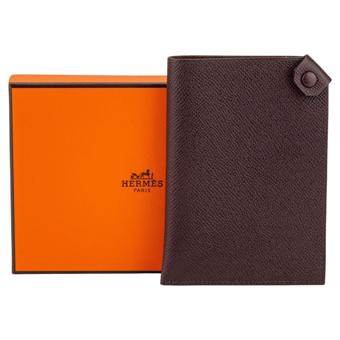 Hermes Brown Epsom Leather Passport Holder with Box (1 of 9)