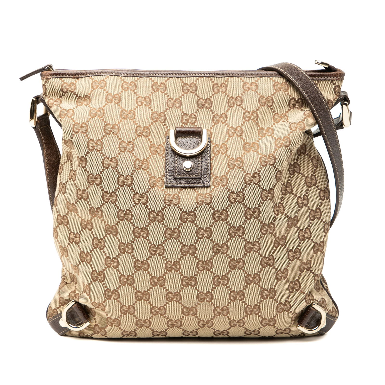 Gucci GG Canvas Abbey D Ring Crossbody Bag Brown Fabric Italy (1 of 7)