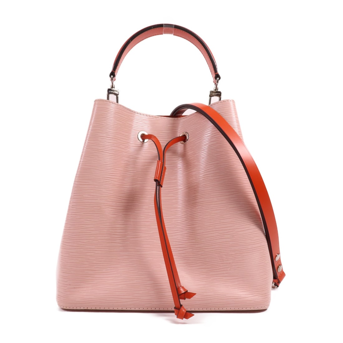 LOUIS VUITTON Neo Noe 2 Way Shoulder Bag M54370 Epi Pink: LOUIS VUITTON Neo Noe 2 Way Shoulder Bag M54370 Epi Pink This exquisite Louis Vuitton Neo Noe 2 Way Shoulder Bag is crafted from high-quality calfskin leather in a stunning pink hue. Designed for vers
