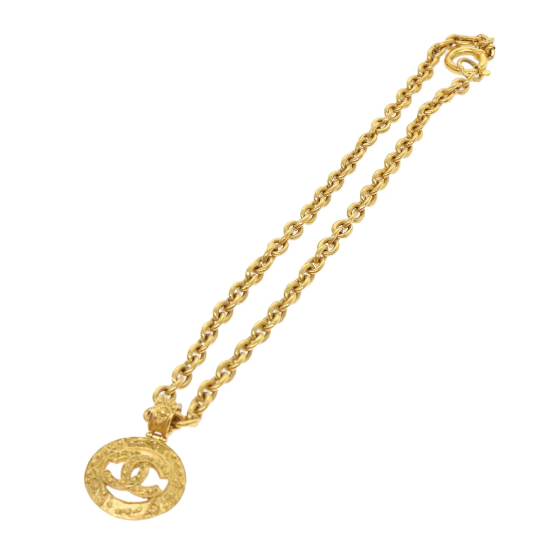 Chanel Gold Open Heart Pendant Necklace with CC Logo (1 of 1)