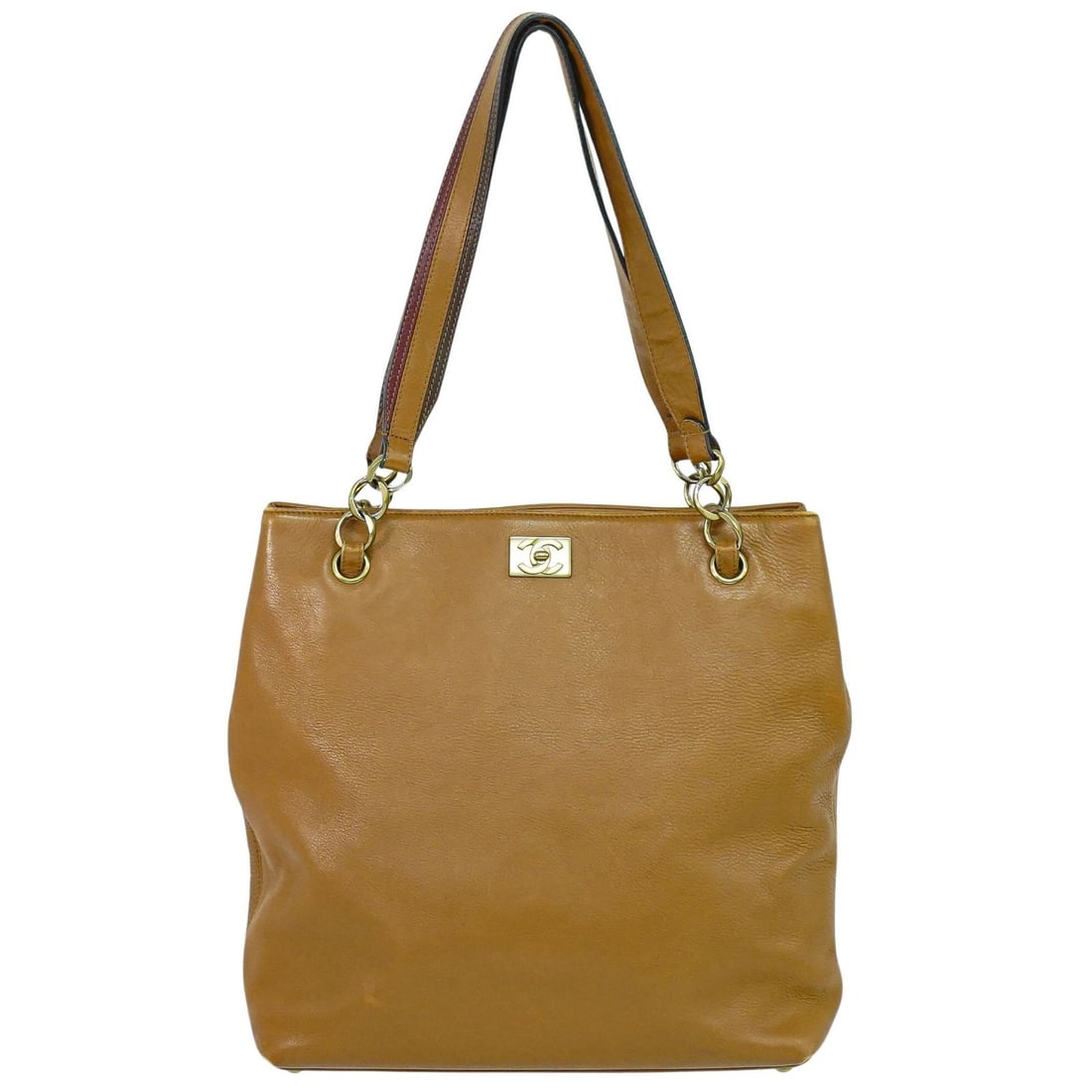 Chanel Brown Vintage CC Logo Tote Bag (1 of 1)