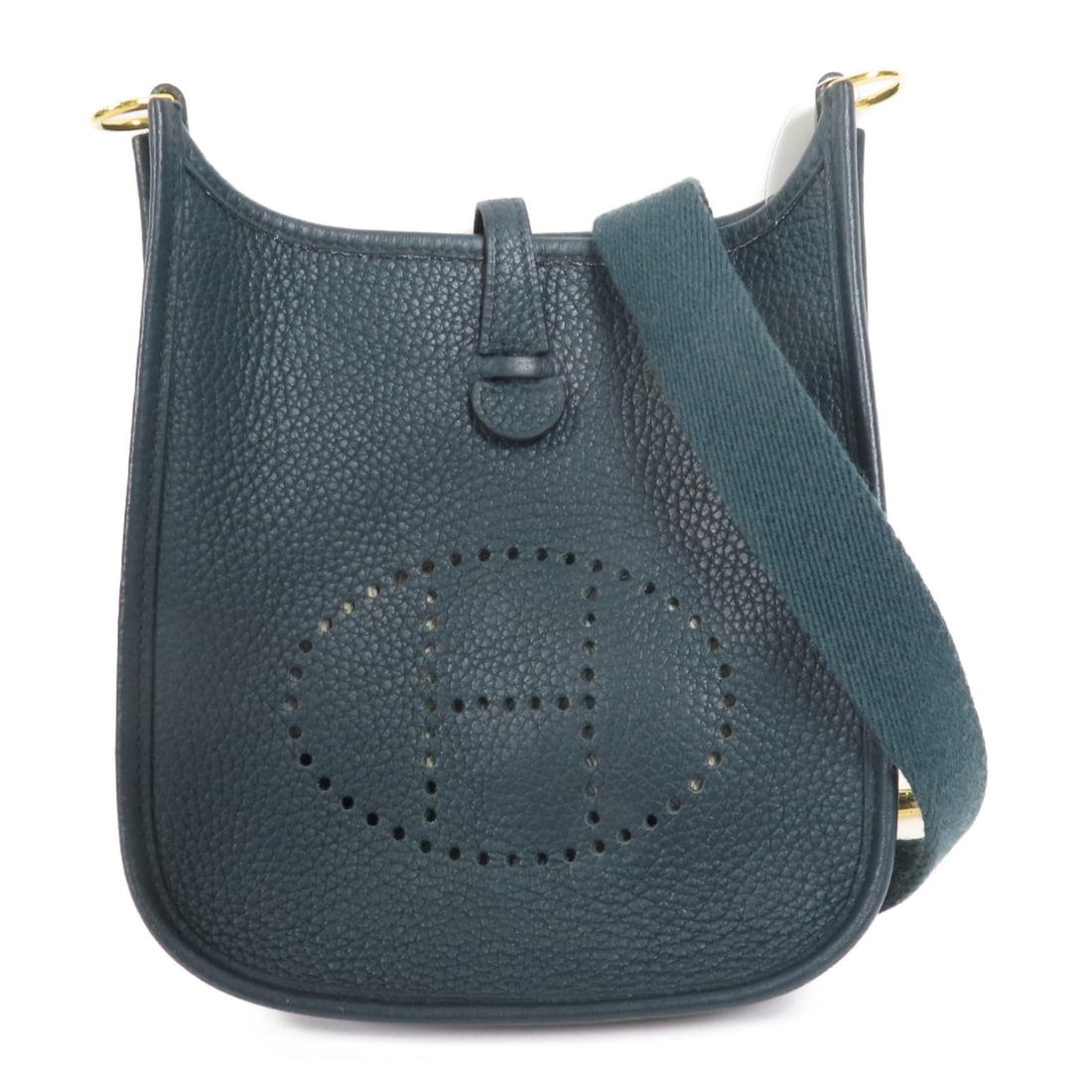 HERMES Evelyne TPM Shoulder Bag Green Clemence Leather GHW (1 of 15)