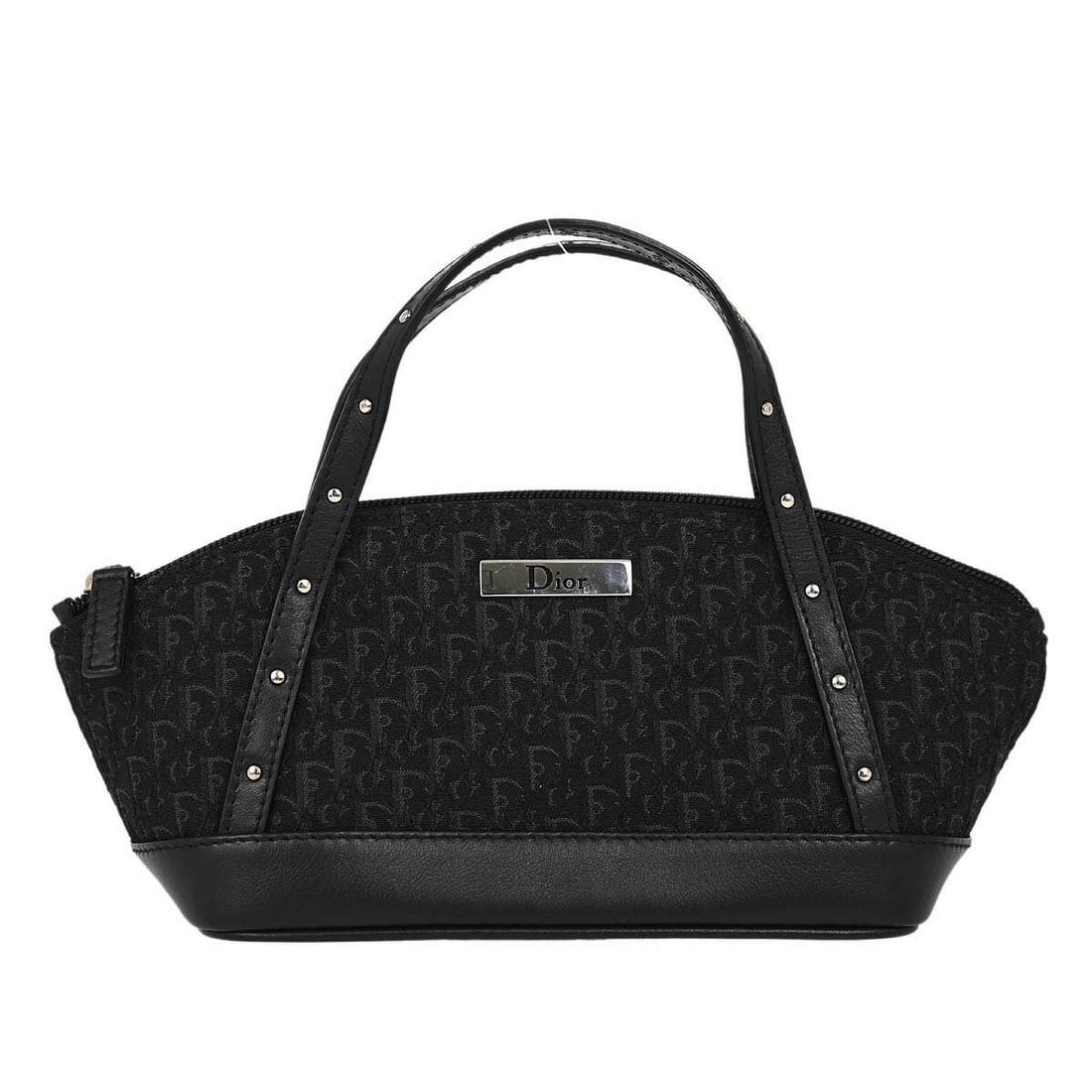 Dior Black Street Chic Trotter Handbag Canvas Leather Top Handle (1 of 10)