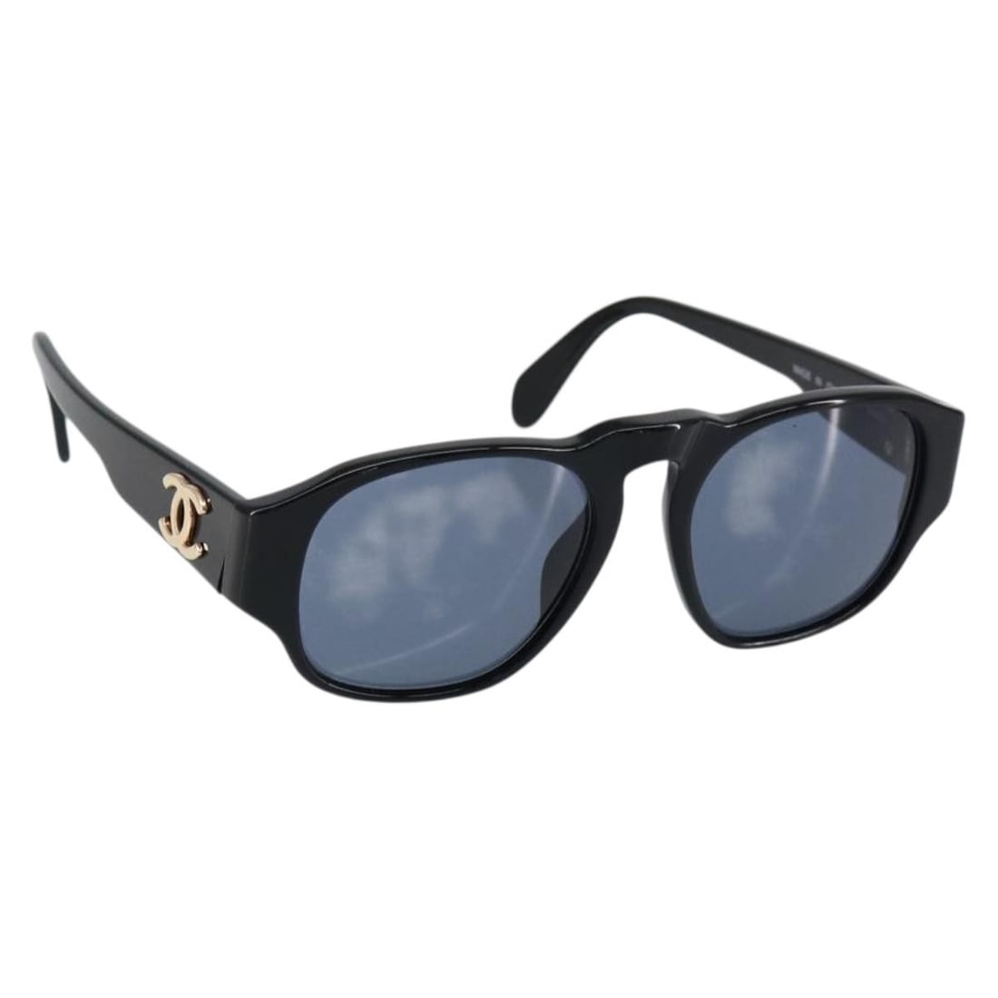 CHANEL Black Plastic Sunglasses with Case Auth 152425 Italy (1 of 12)