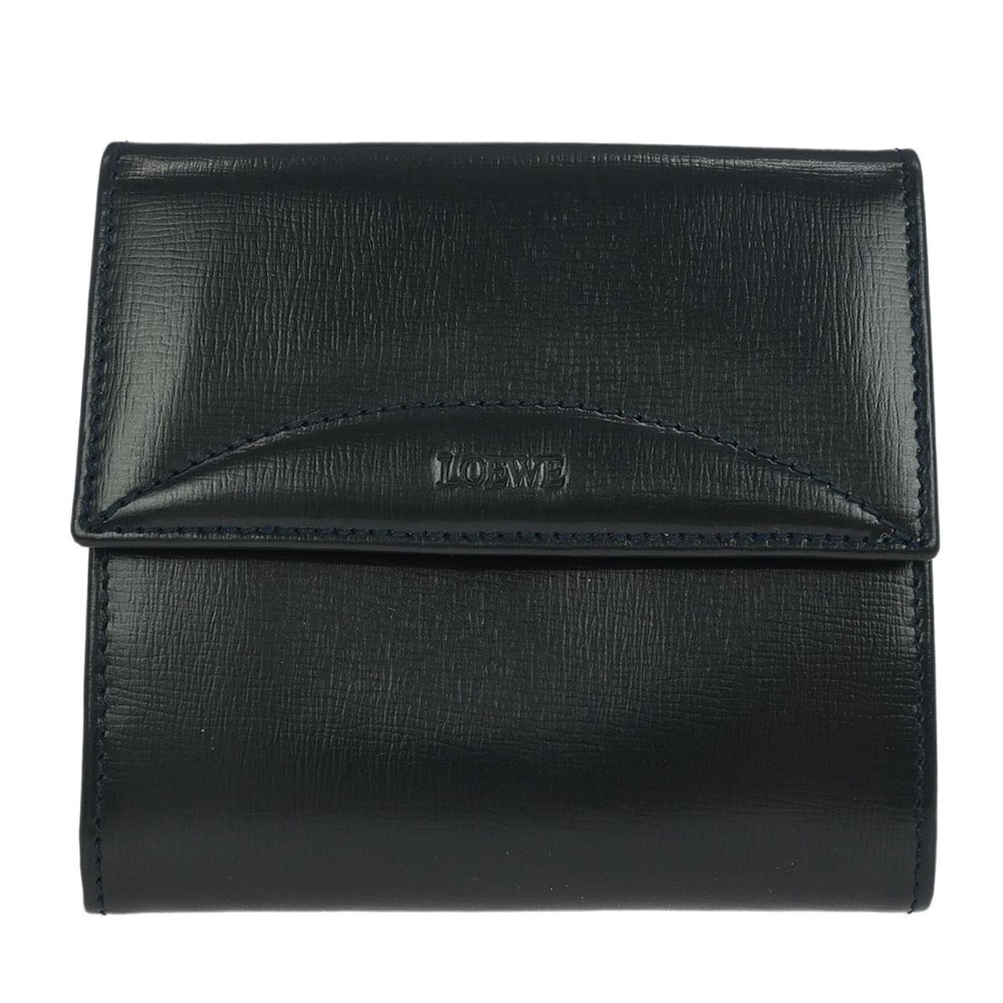 Loewe Navy Leather Wallet with Logo Made in Spain (1 of 7)