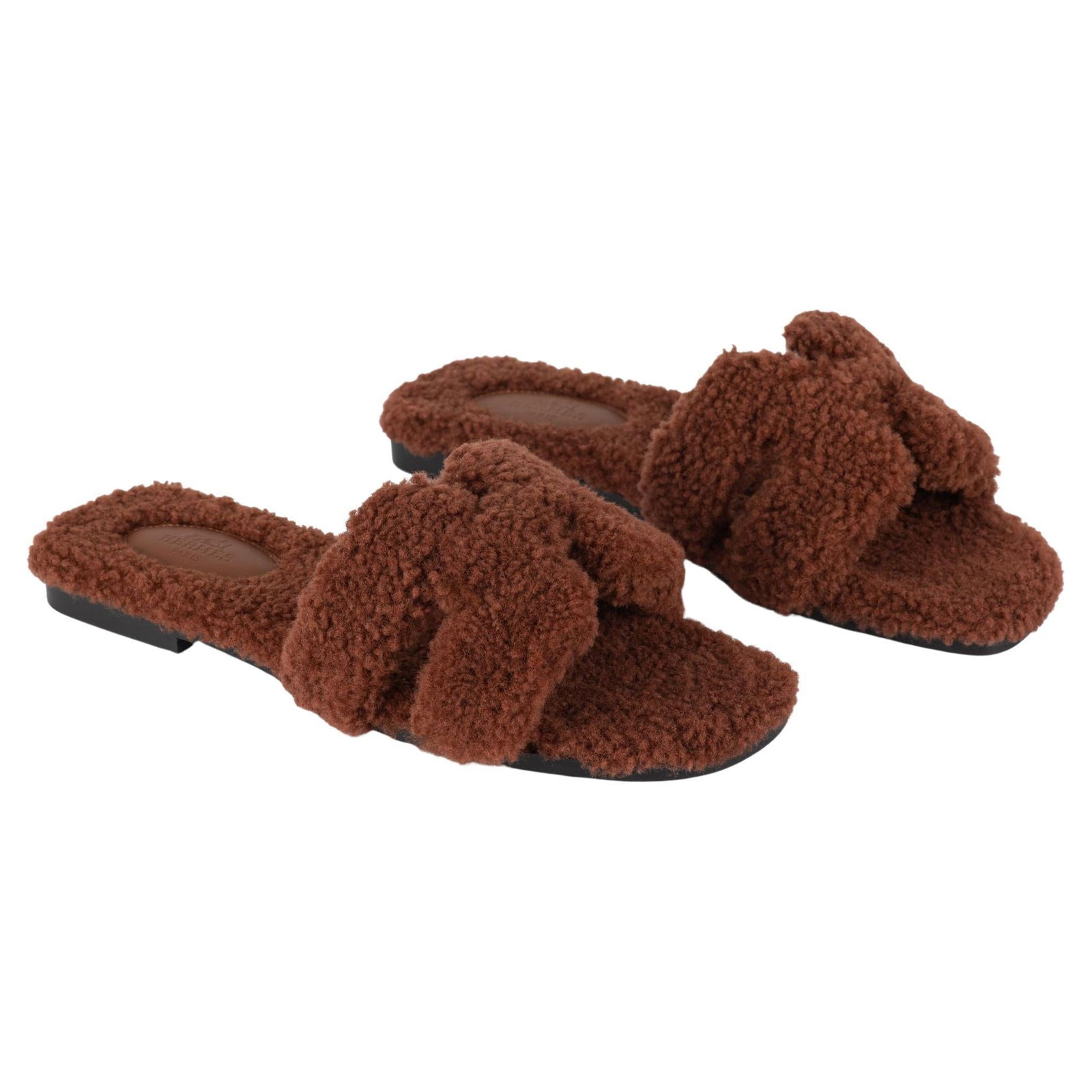 Hermes Limited Edition Cognac Teddy Oran Flat Sandals BNIB (1 of 6)