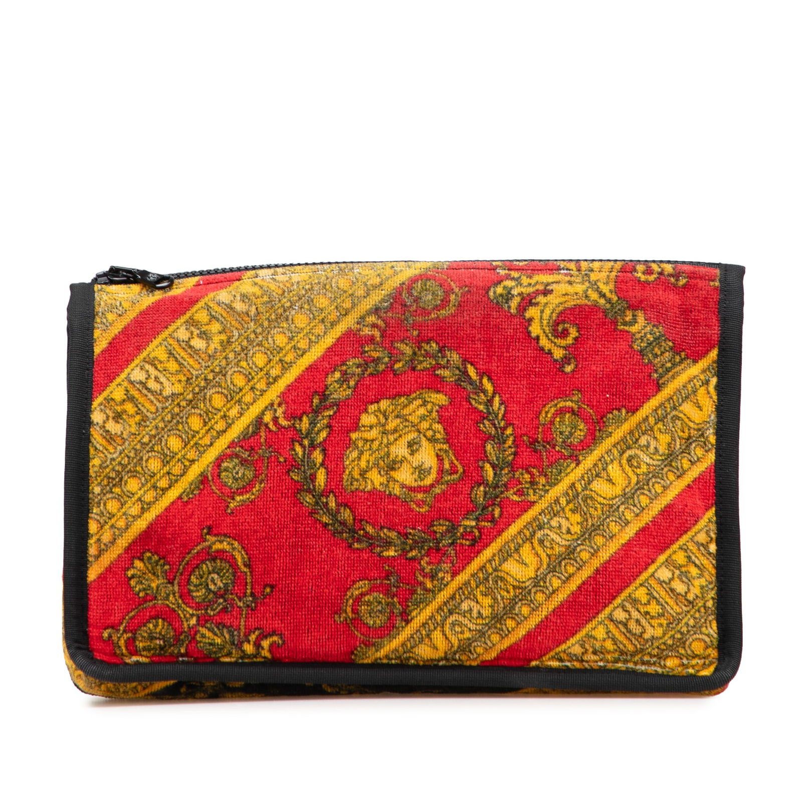 Versace Terry Medusa Baroque Clutch Red Fabric Italy (1 of 11)