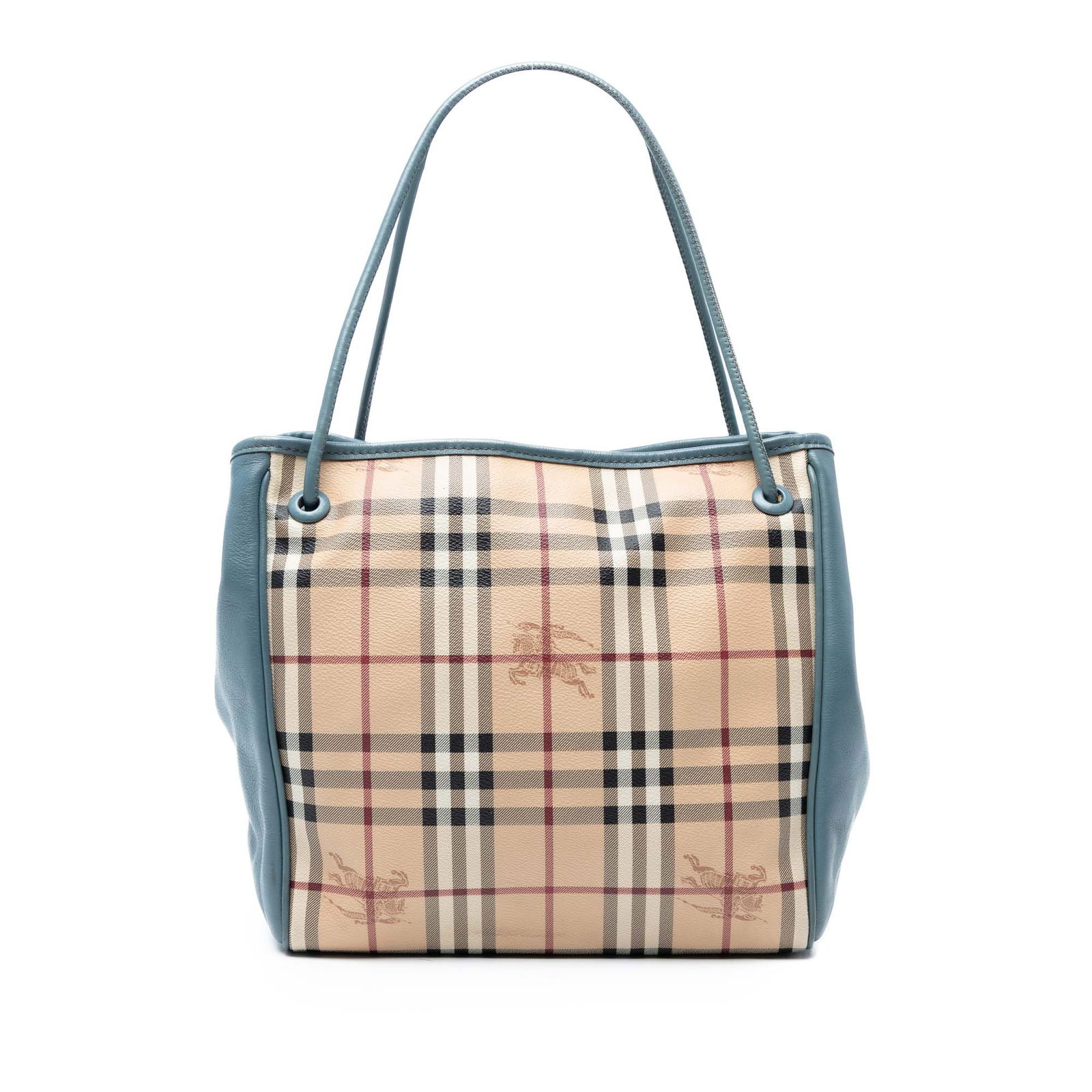Burberry Small Haymarket Check Coated Canvas Canterbury Tote Bag: Burberry Small Haymarket Check Coated Canvas Canterbury Tote Bag Introducing the Burberry Small Leather Trimmed Haymarket Check Coated Canvas Canterbury Tote, a stylish and practical accessory crafted