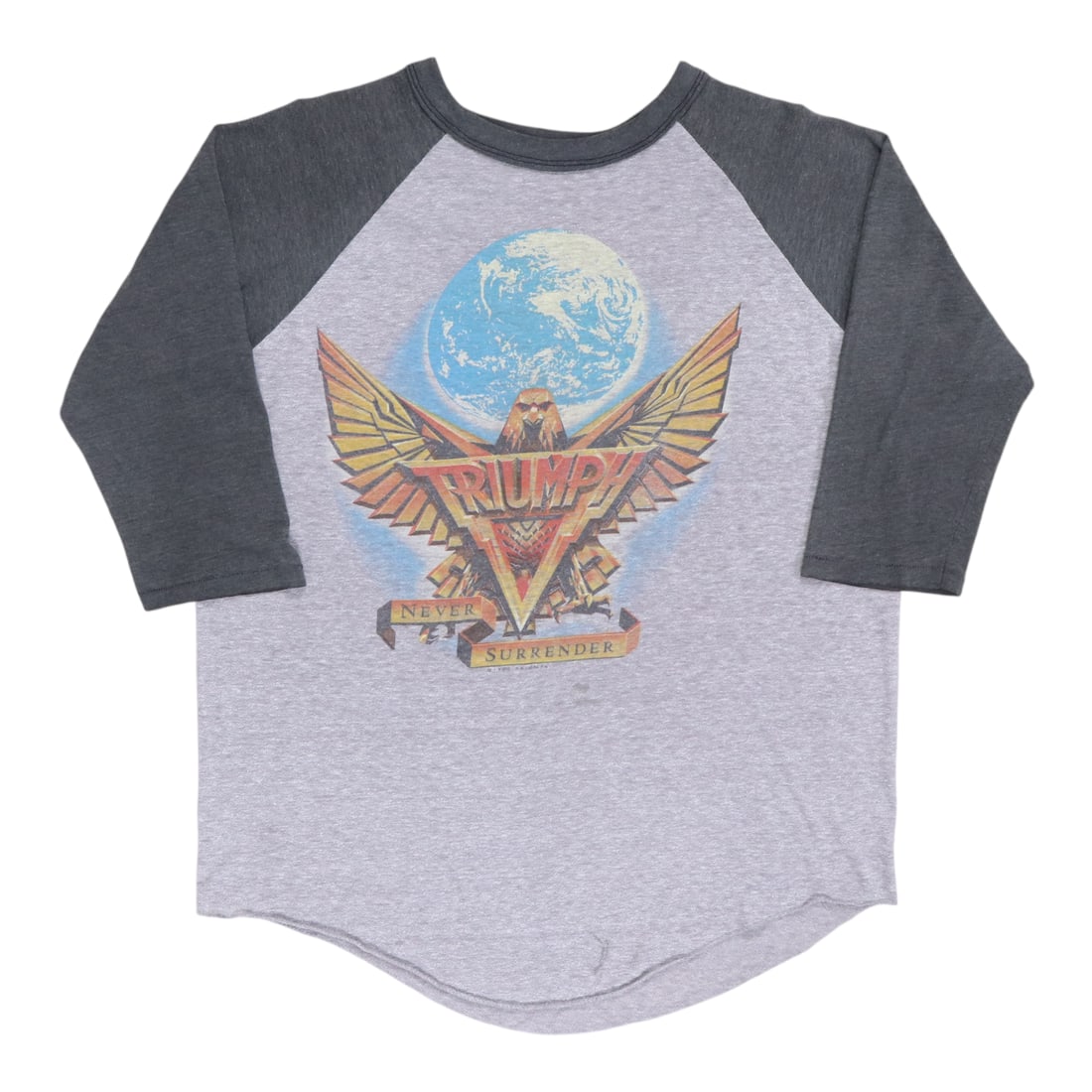 1983 Triumph Never Surrender Tour Jersey Shirt Vintage Rock Tee: 1983 Triumph Never Surrender Tour Jersey Shirt Vintage Rock Tee Discover a piece of music history with this original vintage 1983 Triumph Never Surrender Tour Jersey Shirt. This authentic vintage item