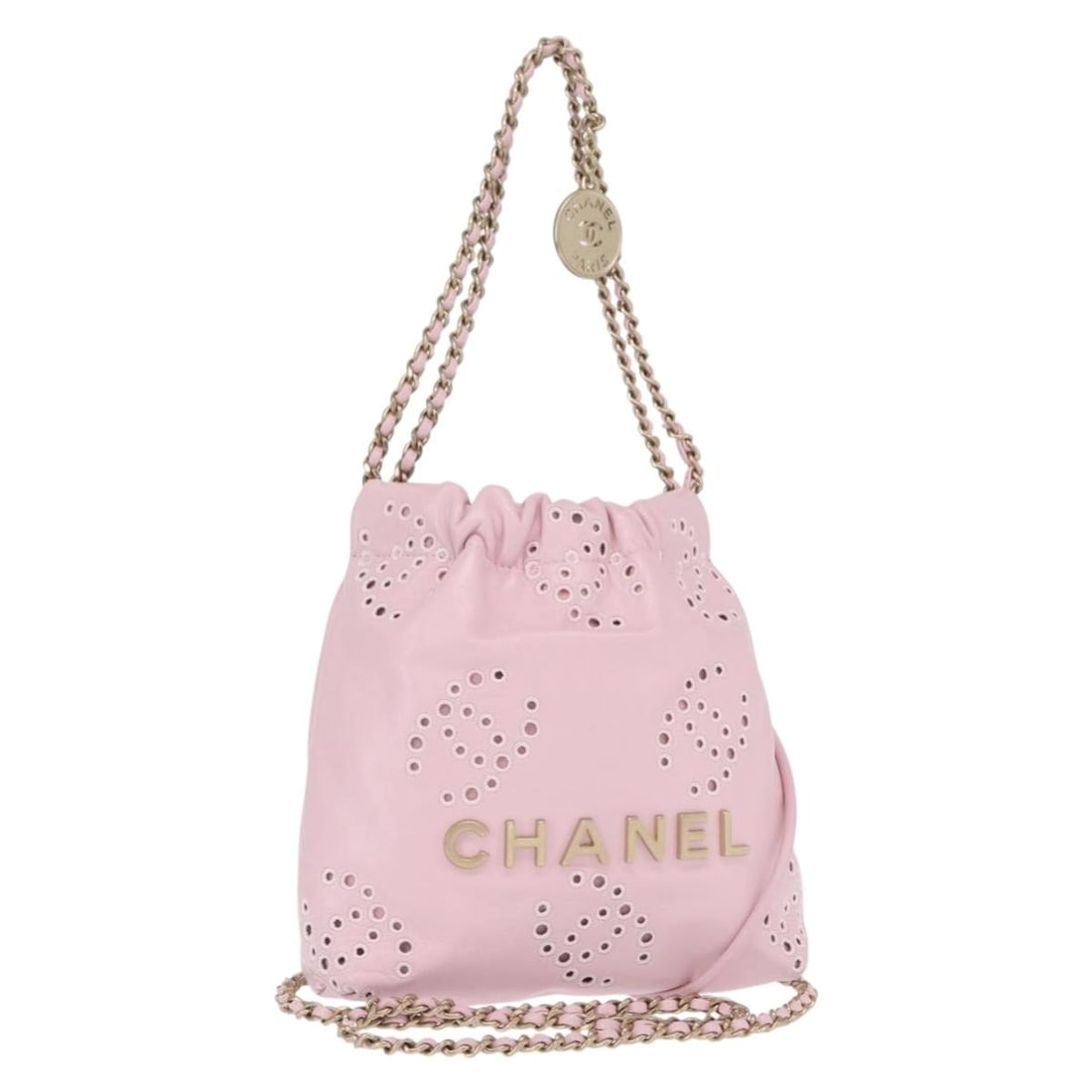 CHANEL 22 Mini Pink Shoulder Bag Calf Skin Authentic Italy (1 of 18)