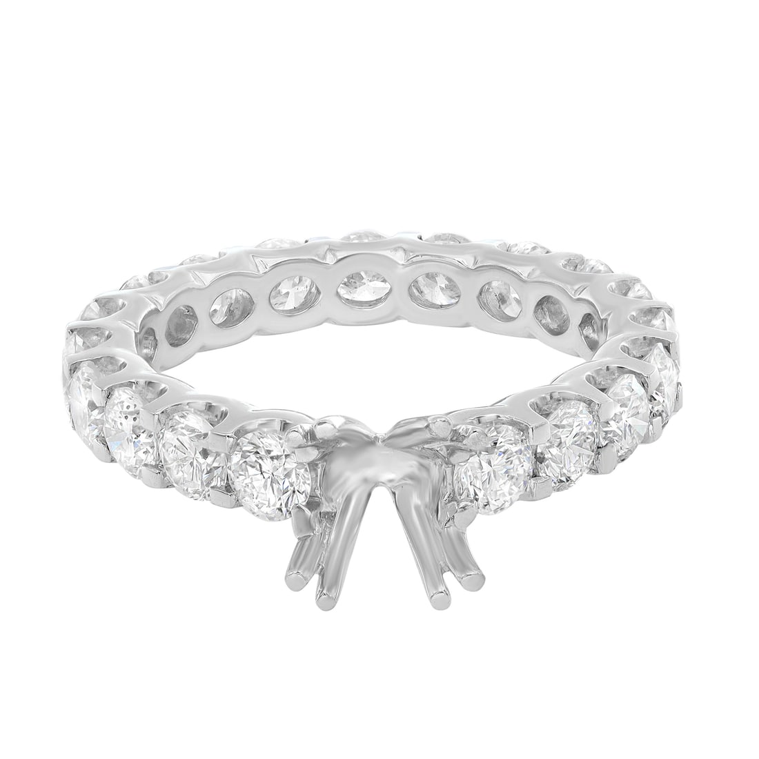 Rachel Koen 14K White Gold 2.00ctw Shared Prong Diamond Engagement Ring: Rachel Koen 14K White Gold 2.00ctw Shared Prong Diamond Engagement Ring This exquisite Shared Prong Diamond Engagement Ring is crafted from 14K white gold, showcasing a stunning array of round cut dia