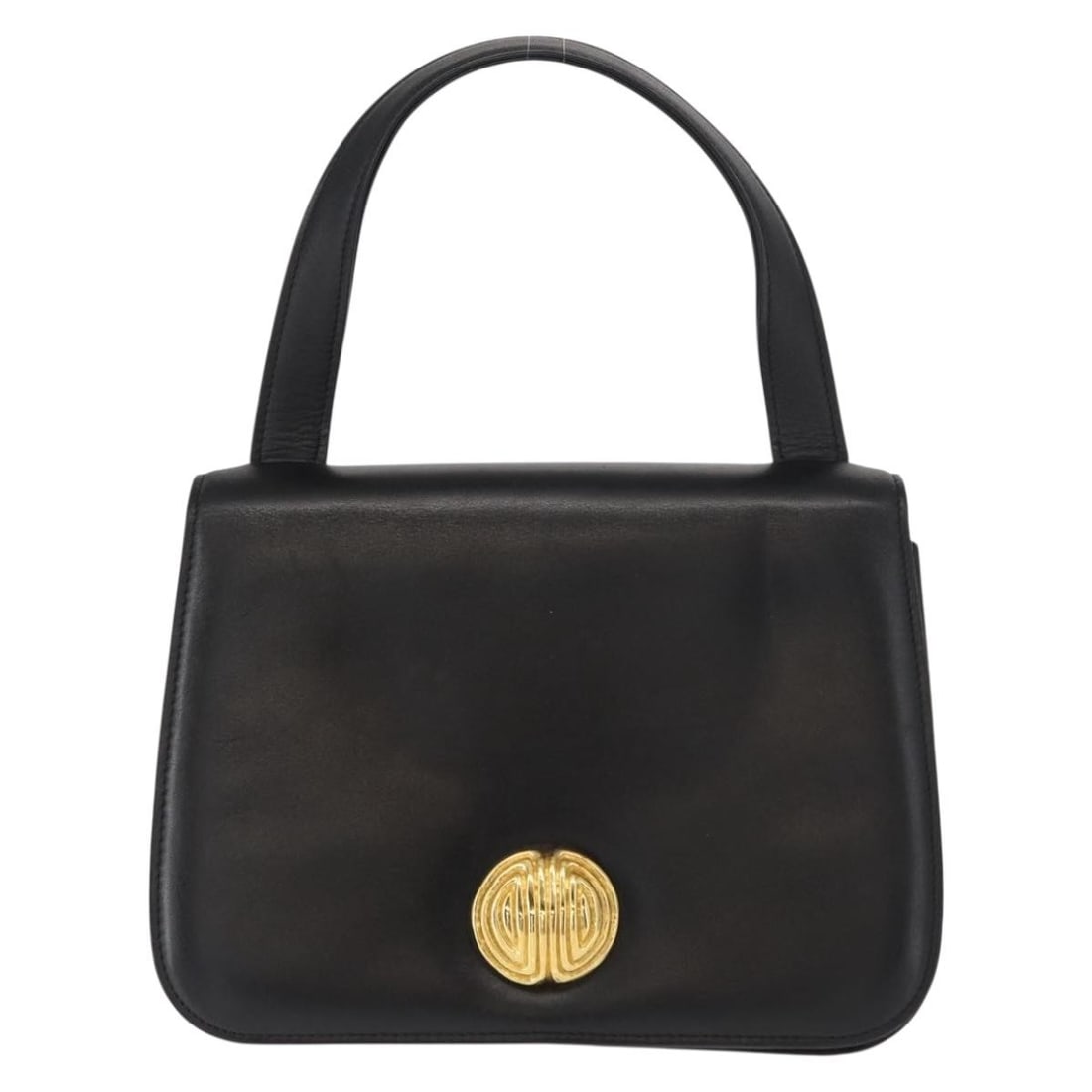 Black Vintage Givenchy Purse with Top Handle: Black Vintage Givenchy Purse with Top Handle This Givenchy vintage handbag features a black exterior with surface rubbing, slight shape loss, and minor stains. The handle shows rubbing and is out of s