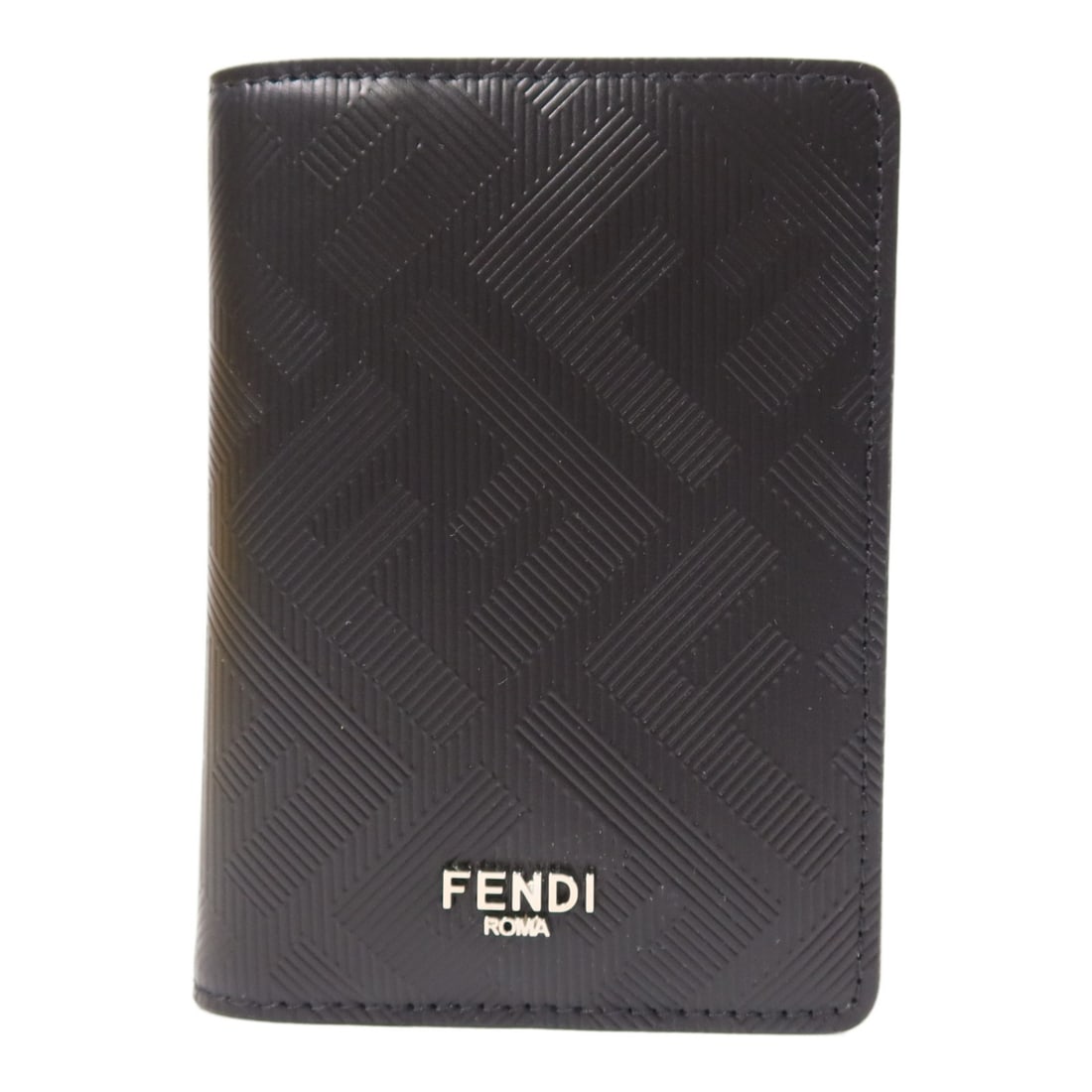 FENDI Shadow Card Case Black Calfskin Leather Made in Italy (1 of 13)