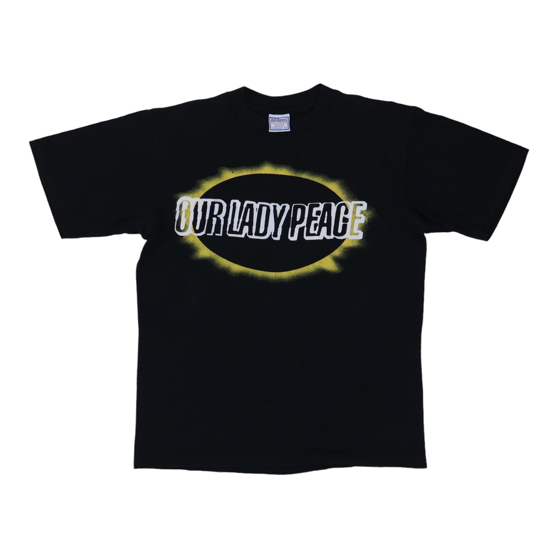 Vintage 1997 Our Lady Peace Black T-Shirt Original Graphics: Vintage 1997 Our Lady Peace Black T-Shirt Original Graphics Presenting a vintage 1997 Our Lady Peace shirt, a true collector's item that showcases original graphics on both the front and back. This sh