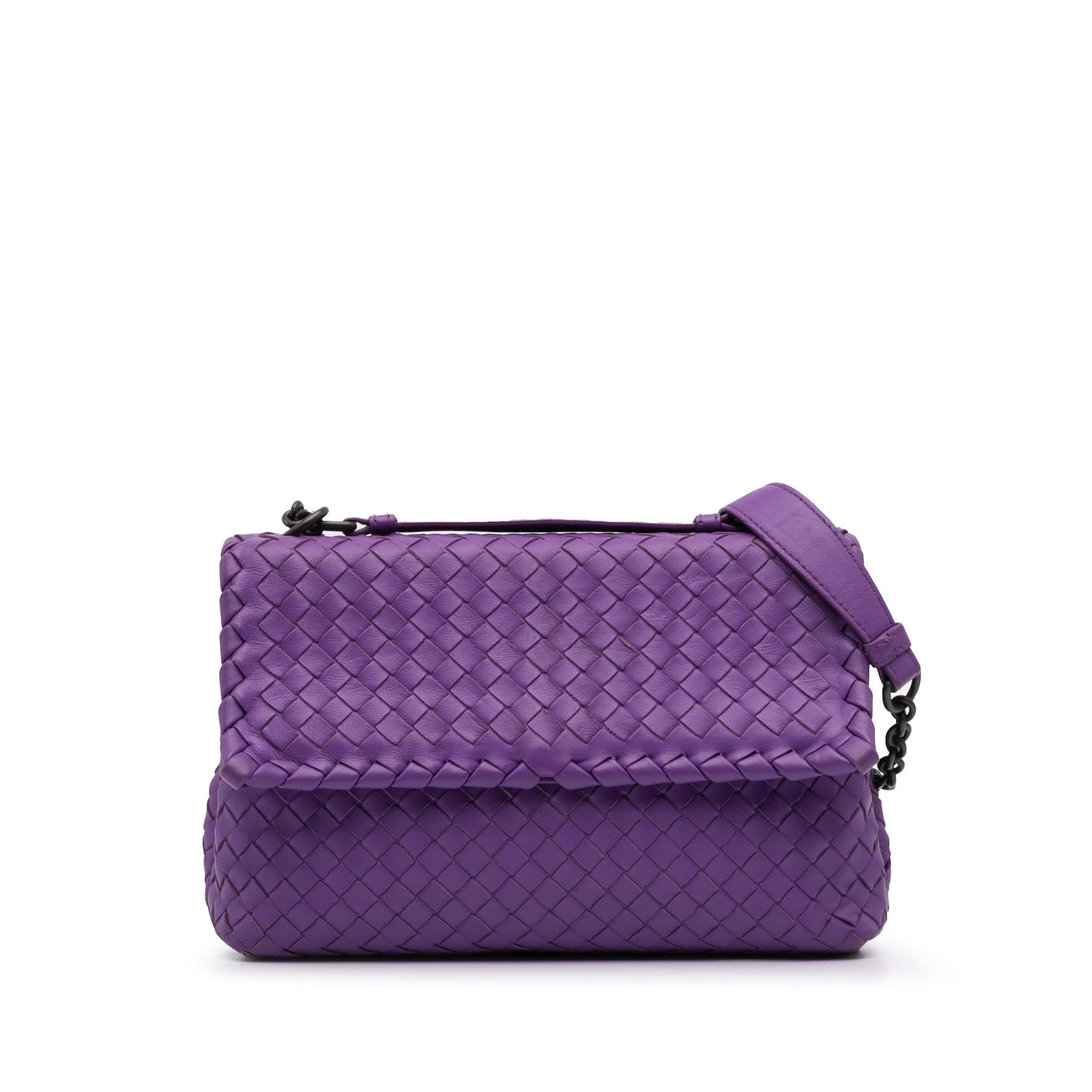 Bottega Veneta Purple Nappa Intrecciato Olimpia Shoulder Bag (1 of 12)
