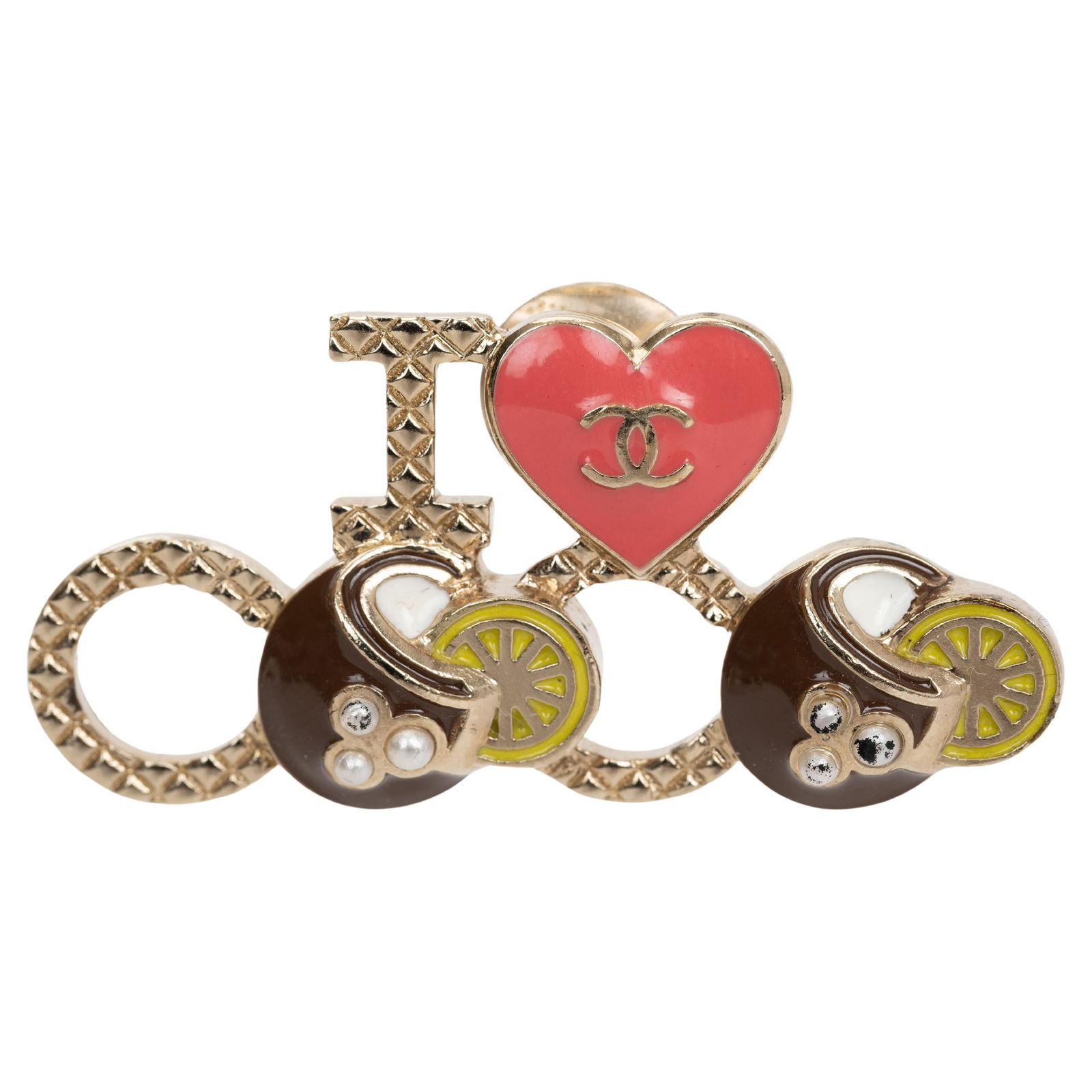 Chanel I Love Coco Multicolor Brooch 2017 Cruise Collection: Chanel I Love Coco Multicolor Brooch 2017 Cruise Collection Embrace elegance with the Chanel I Love Coco Multicolor Brooch, a charming accessory that showcases textured lettering proclaiming 'I Love C