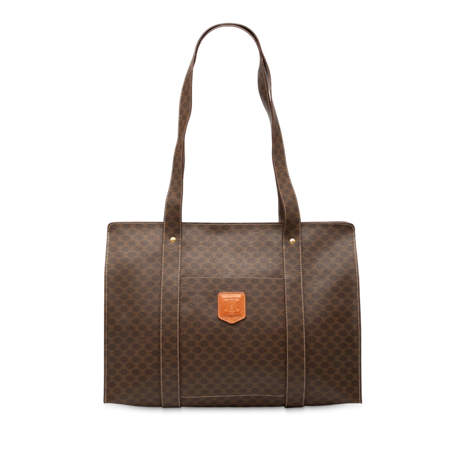 Celine Macadam Coated Canvas Tote Brown Italy (1 of 7)