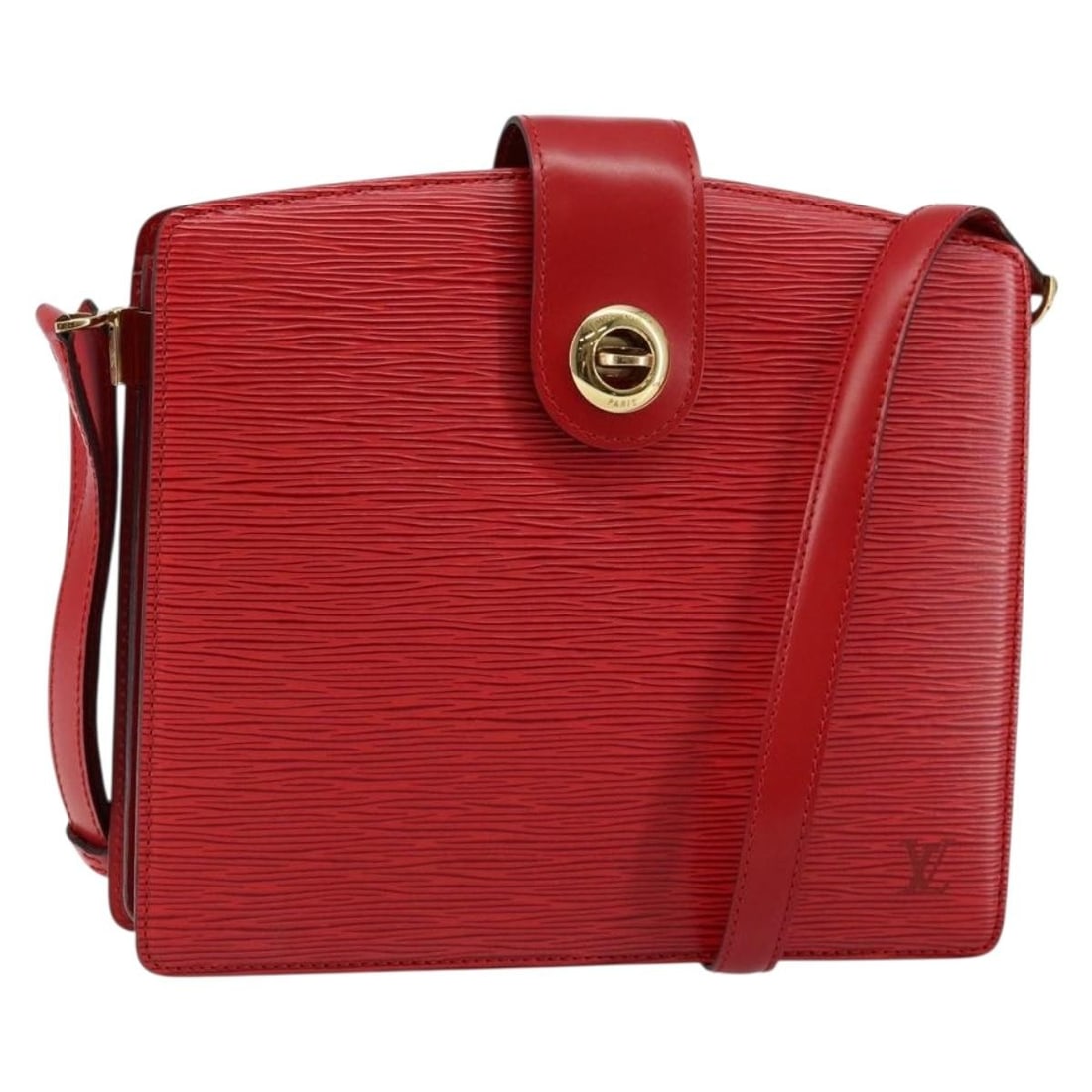 Louis Vuitton Epi Capuchin Shoulder Bag Red M52347 Authentic France: Louis Vuitton Epi Capuchin Shoulder Bag Red M52347 Authentic France Introducing the Louis Vuitton Epi Capuchin Shoulder Bag in a vibrant red hue. This exquisite shoulder bag is crafted from high-quali