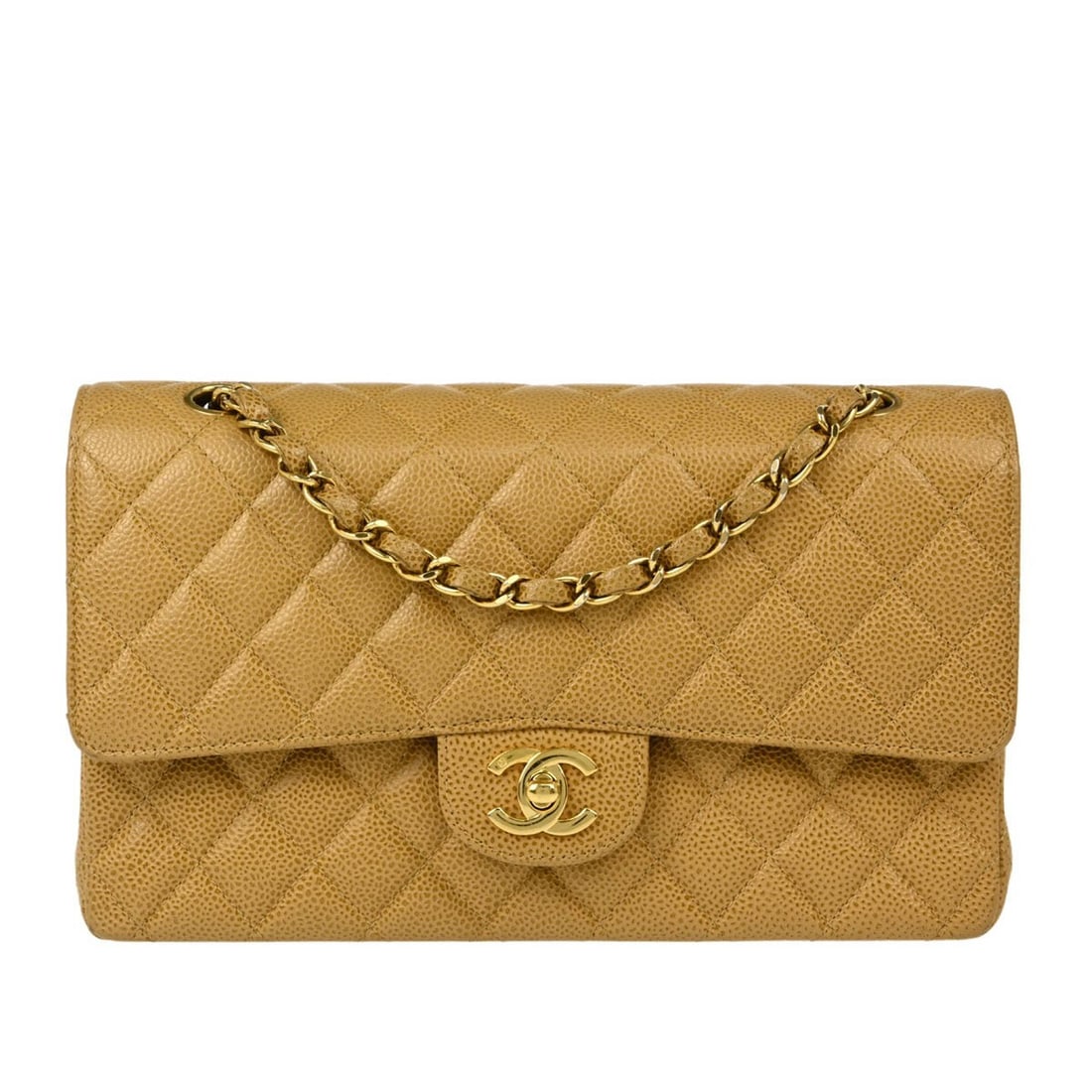 Chanel Beige Caviar Classic Double Flap Shoulder Bag (1 of 10)