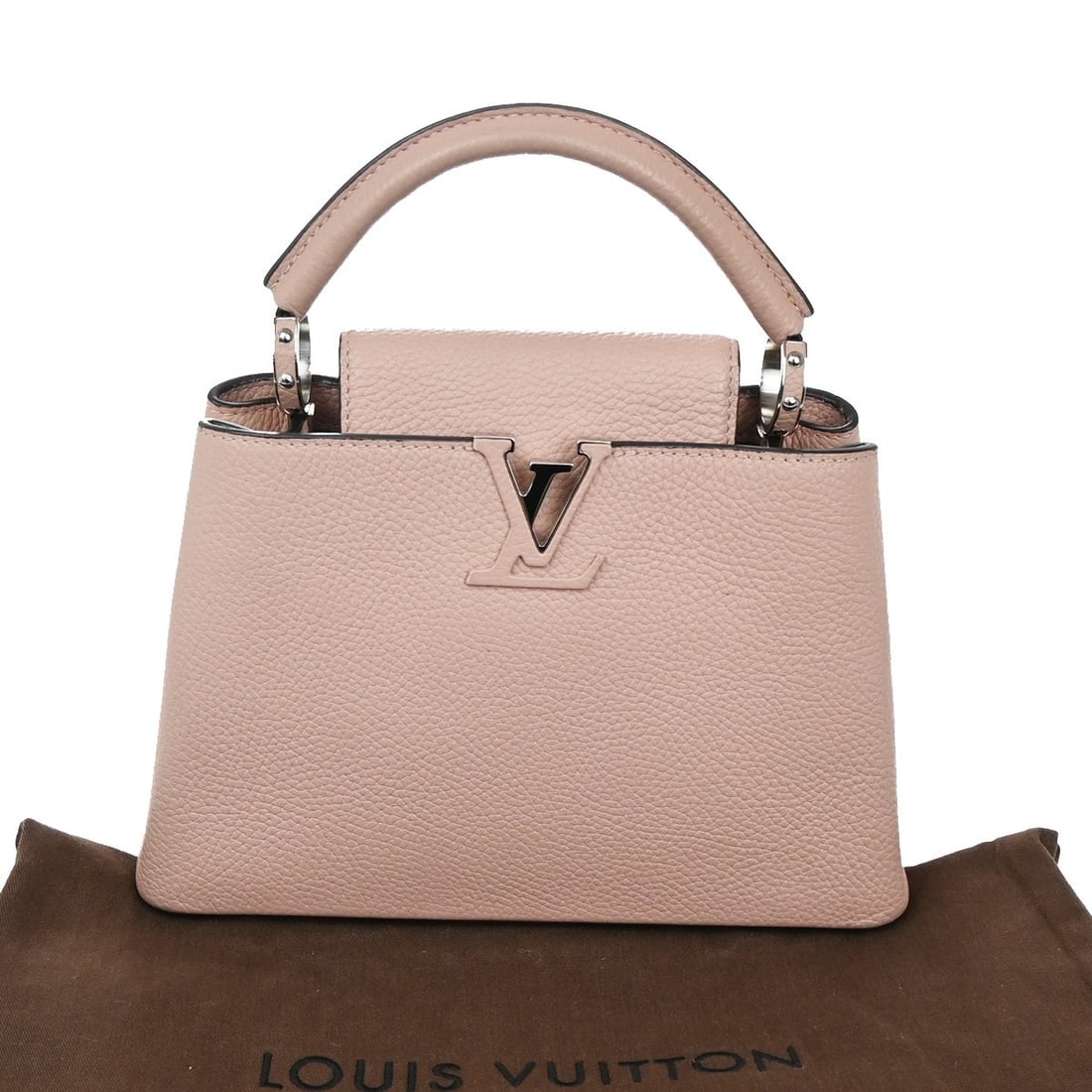 Pink Louis Vuitton Capucines Handbag Missing Shoulder Strap (1 of 1)