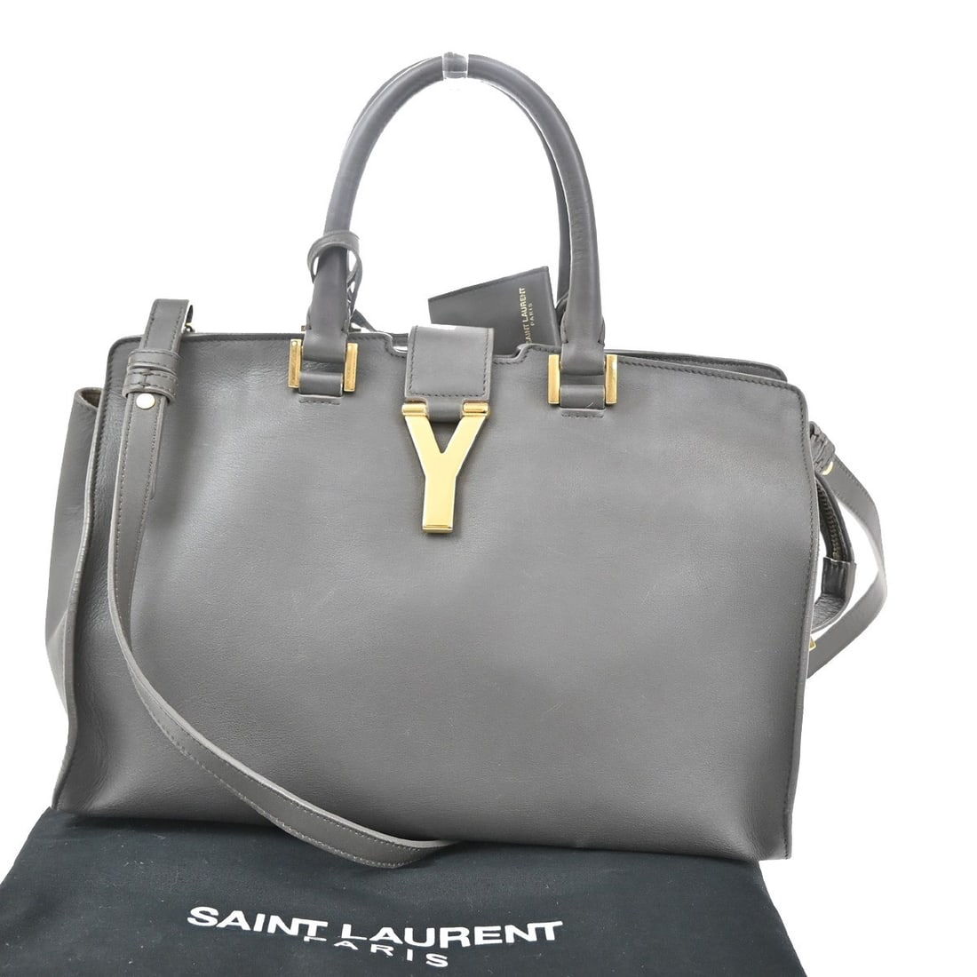 Gray Classic Y Cabas Handbag by Saint Laurent (1 of 1)
