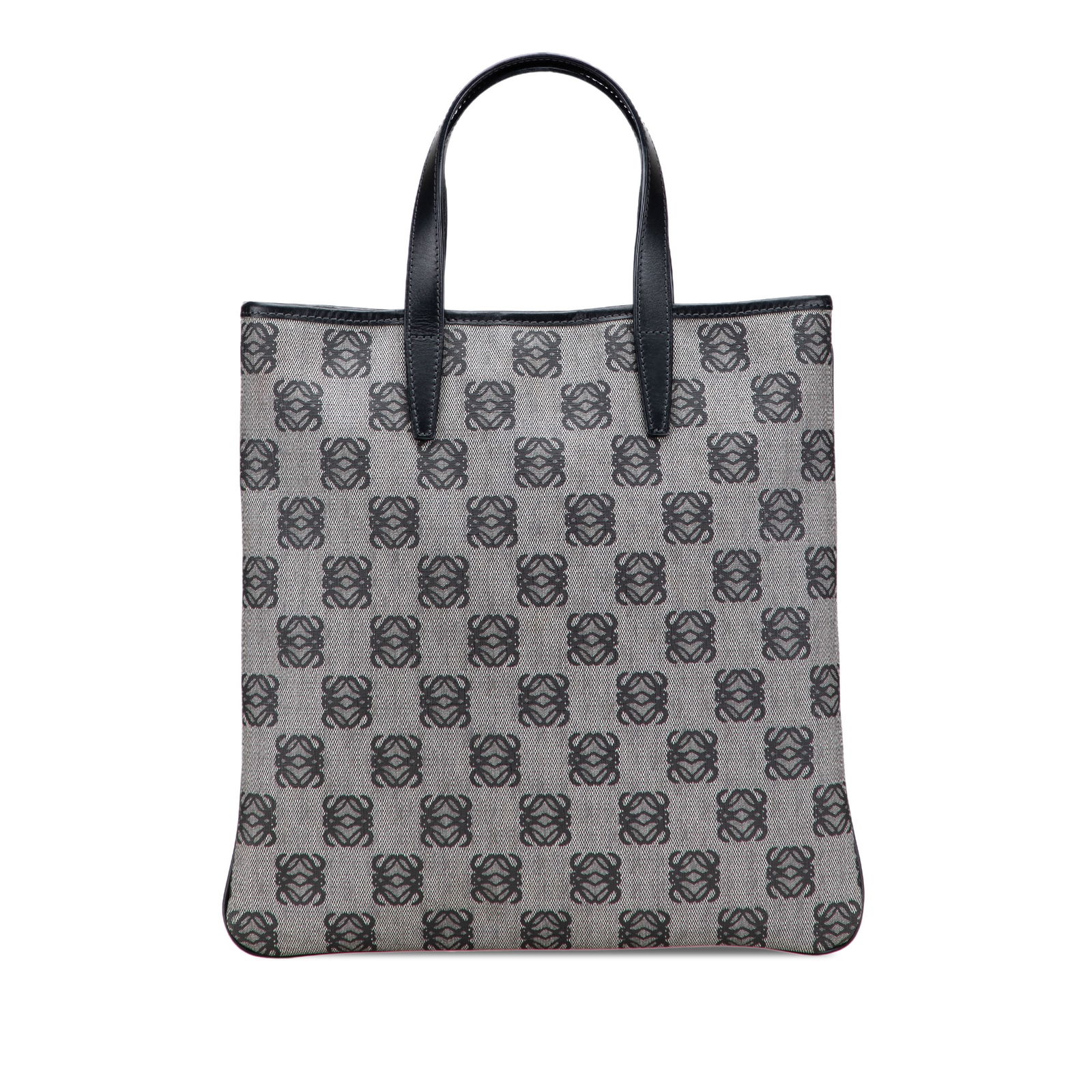 LOEWE Anagram Gray Coated Canvas Tote Bag with Leather Trim (1 of 12)