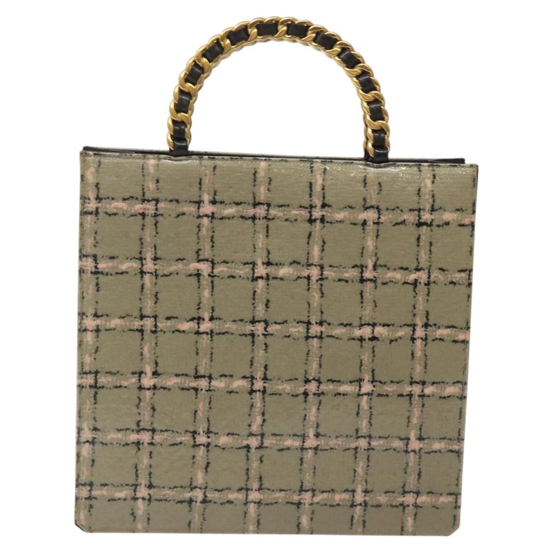 Beige Chocolate Bar Tote Bag by Chanel: Beige Chocolate Bar Tote Bag by Chanel This is a Chanel Chocolate Bar tote in beige, designed for women. The bag features slight rubbing on the exterior and corners, some scratches on the handles and