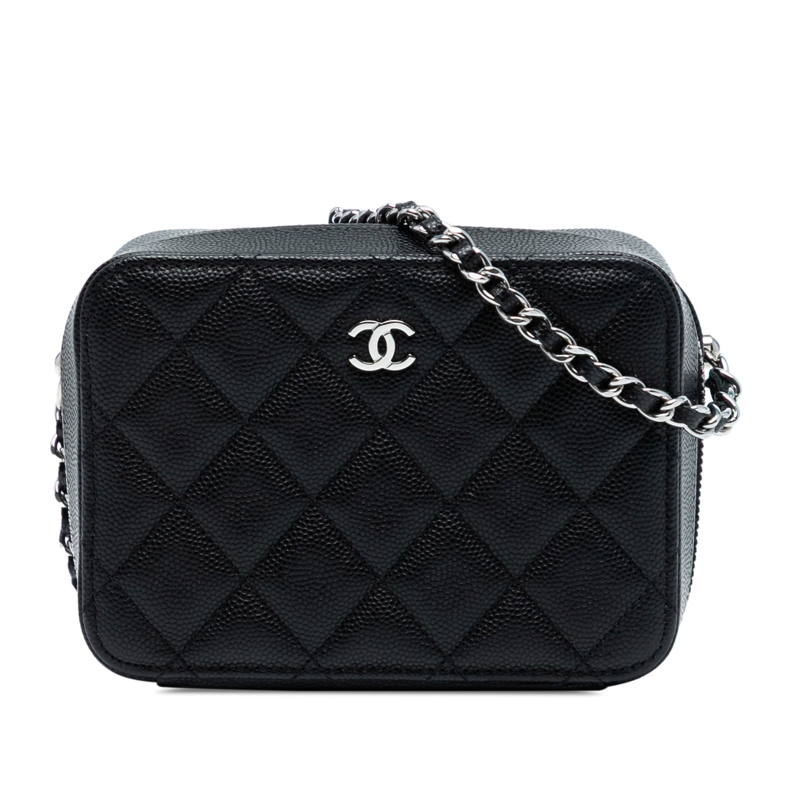 Chanel CC Quilted Caviar Black Camera Bag with Chain Strap (1 of 8)