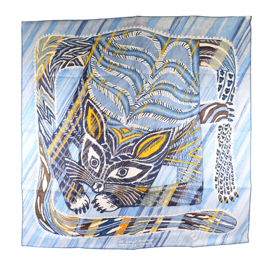 HERMES 90x90 Silk Scarf in Blue (1 of 11)