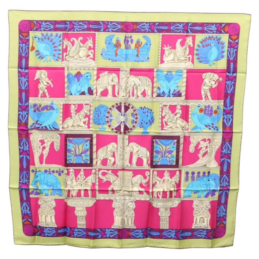HERMES Silk Carre 90 Scarf TORANA Pink France Authentic: HERMES Silk Carre 90 Scarf TORANA Pink France Authentic This exquisite HERMES Carre 90 Scarf, titled "TORANA", is crafted from luxurious silk and showcases a beautiful pink hue. Perfectly sized at app