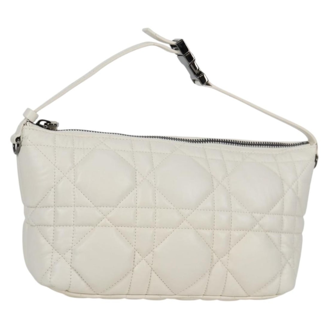 Christian Dior Canage Nomad White Leather Pouch Italy Auth 50-MA-0252: Christian Dior Canage Nomad White Leather Pouch Italy Auth 50-MA-0252 This elegant Christian Dior Canage Nomad Pouch is crafted from high-quality leather in a timeless white hue. Designed for both sty