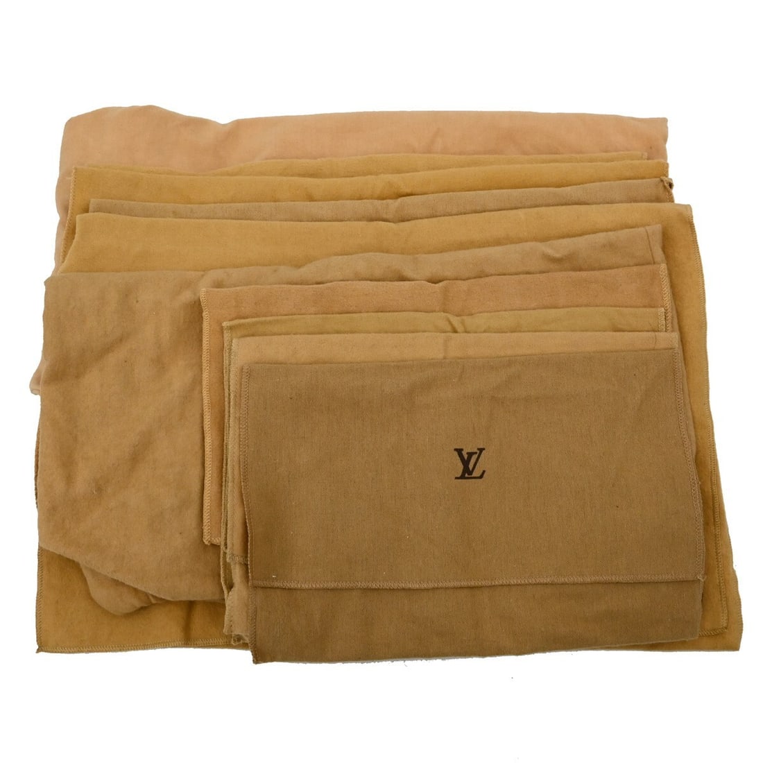Louis Vuitton 10 Piece Dust Bag Set Brown Beige Cotton Authentic (1 of 7)
