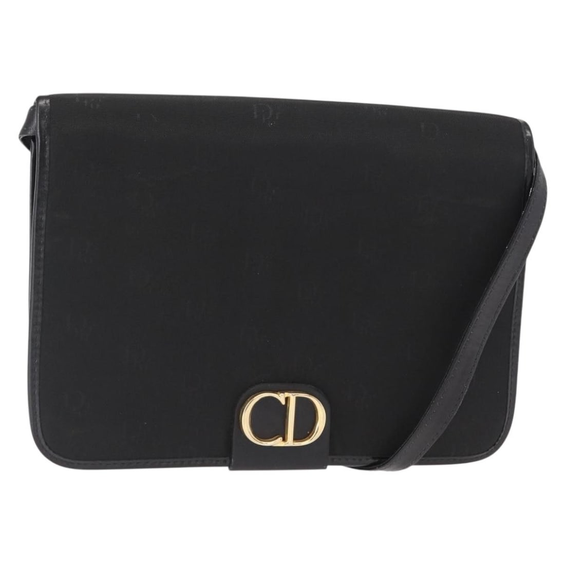 Vintage Dior Black Shoulder Bag for Women: Vintage Dior Black Shoulder Bag for Women This pre-owned Christian Dior vintage shoulder bag features a classic black design. It shows moderate signs of use, including rubbing and slight shape loss on
