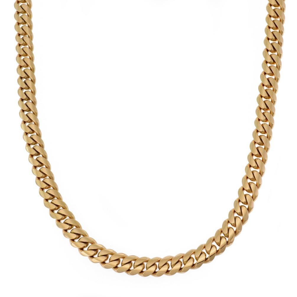Men's 14k & 13k Yellow Gold Curb Link Chain 24.5" Long 9.5mm Wide (1 of 5)