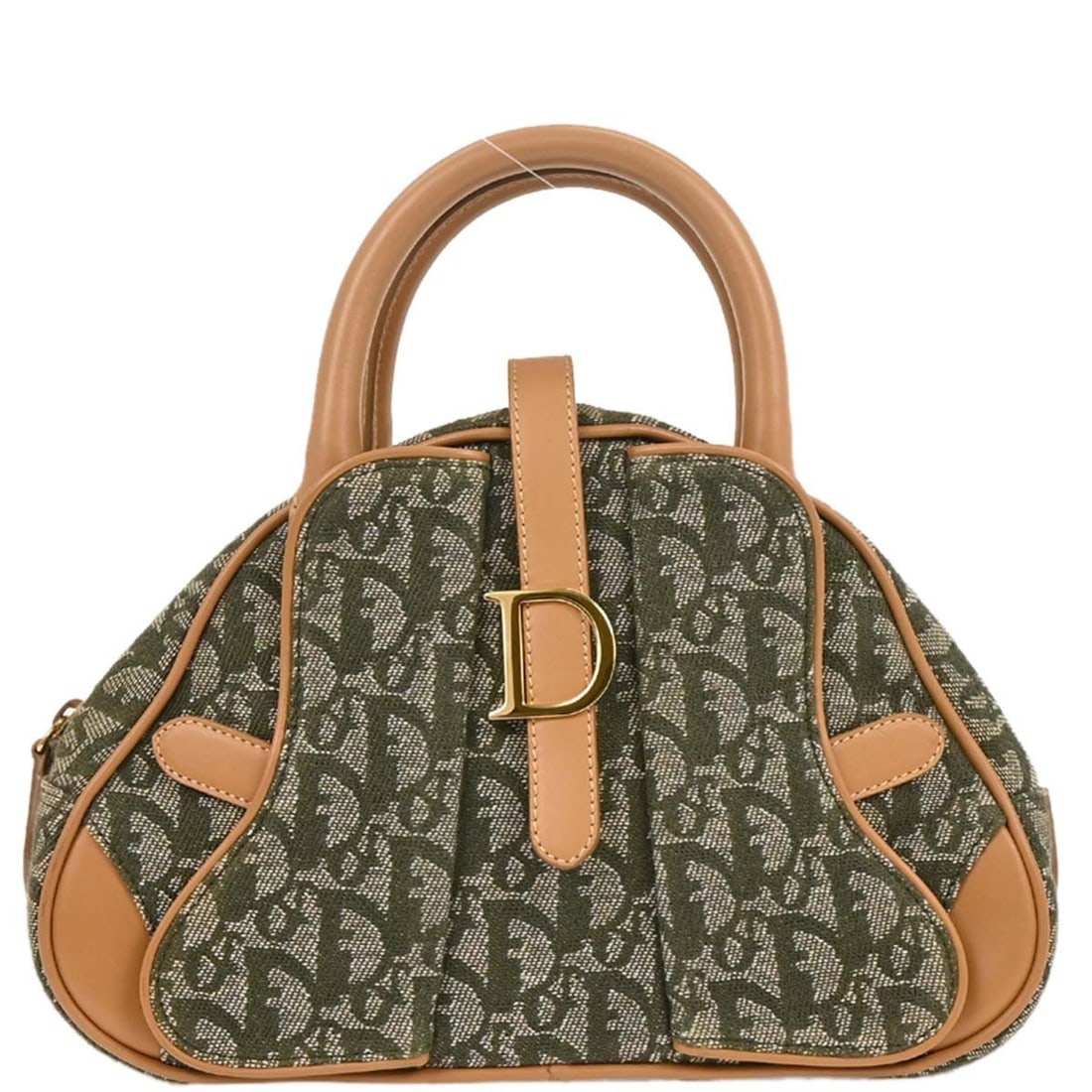 Dior Green Double Saddle Trotter Handbag PZ0701 with Zipper Closure (1 of 10)