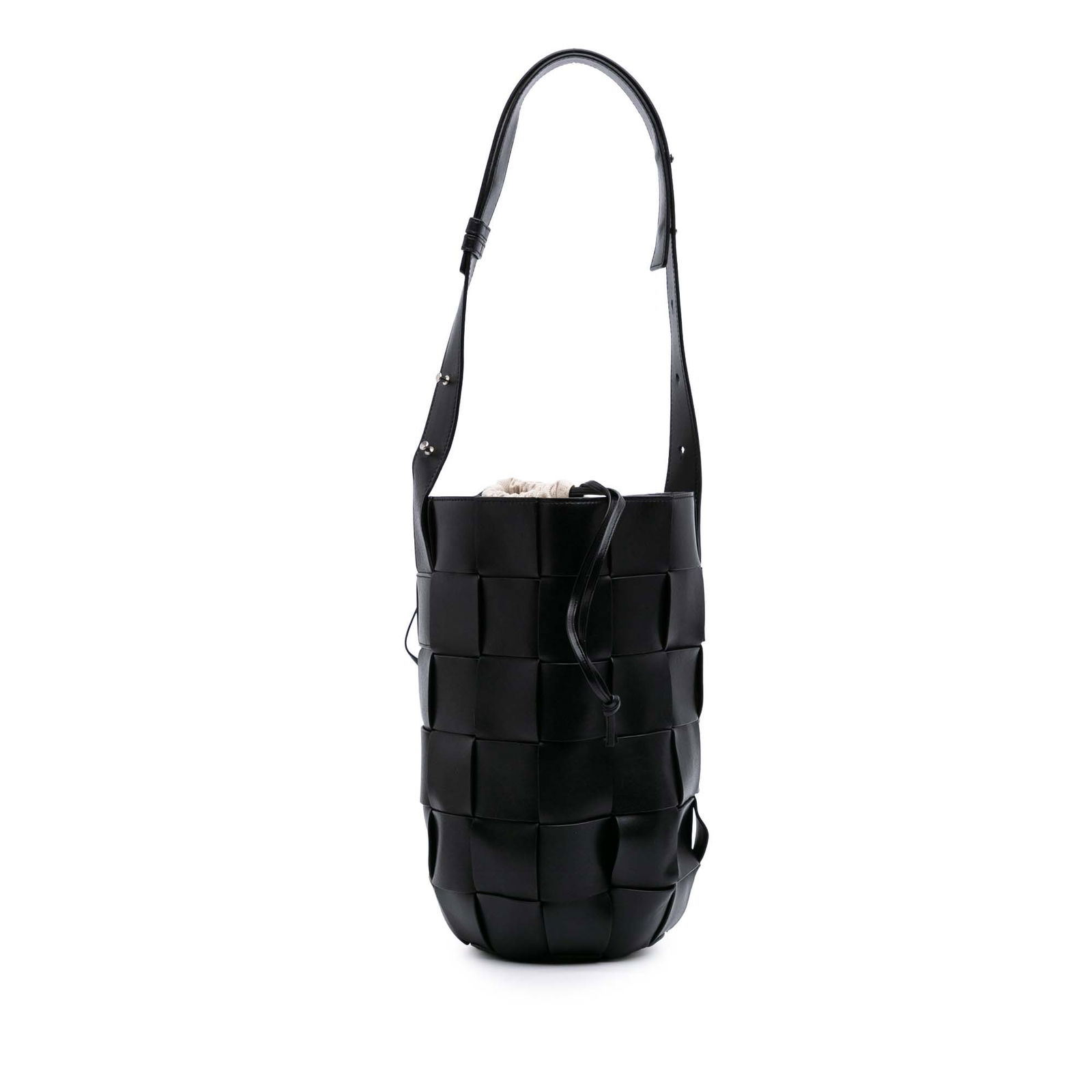 Bottega Veneta Nappa Intrecciato Casette Lantern Bucket Bag Black Leather (1 of 11)