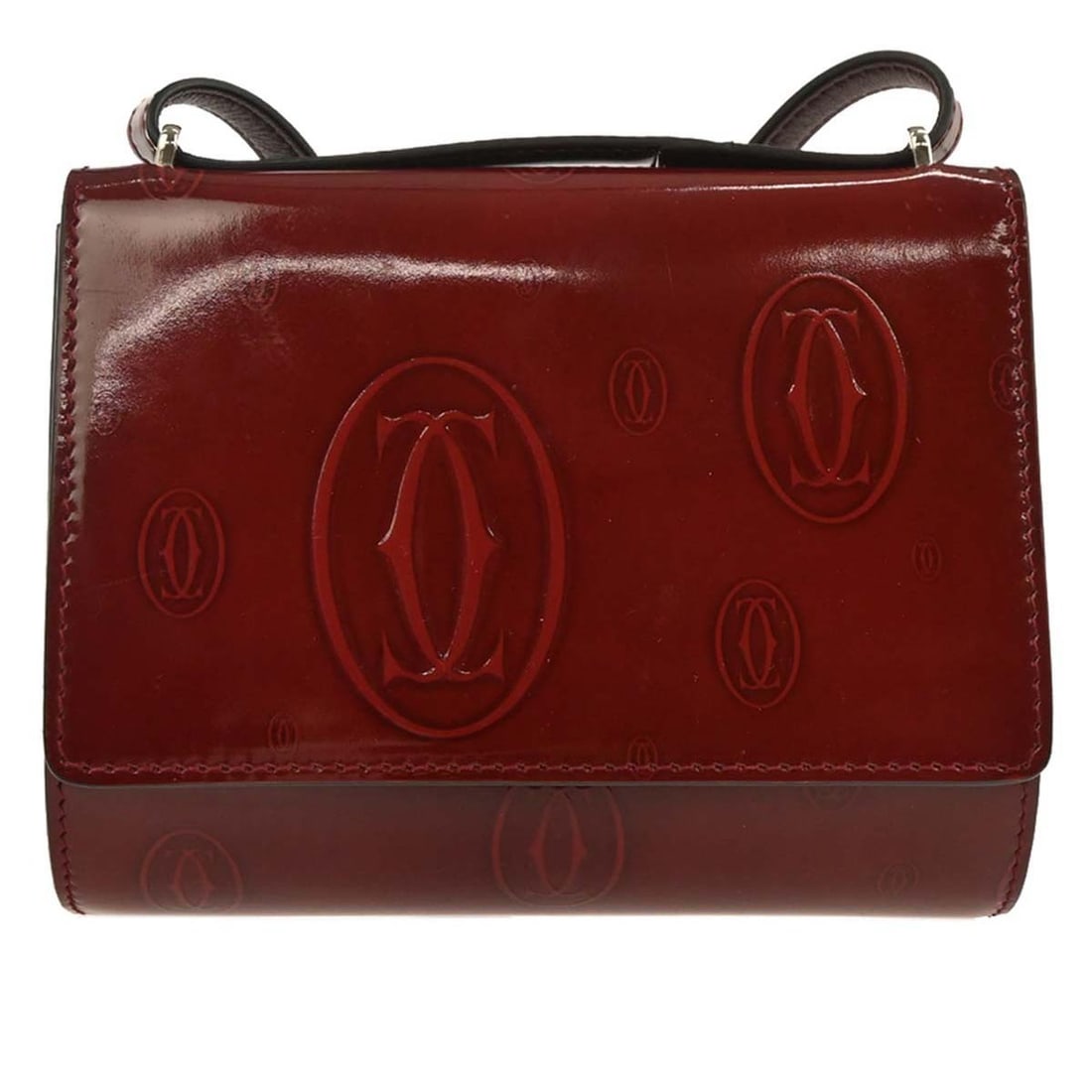 Cartier Happy Birthday Bordeaux Patent Leather Medium Shoulder Bag (1 of 10)