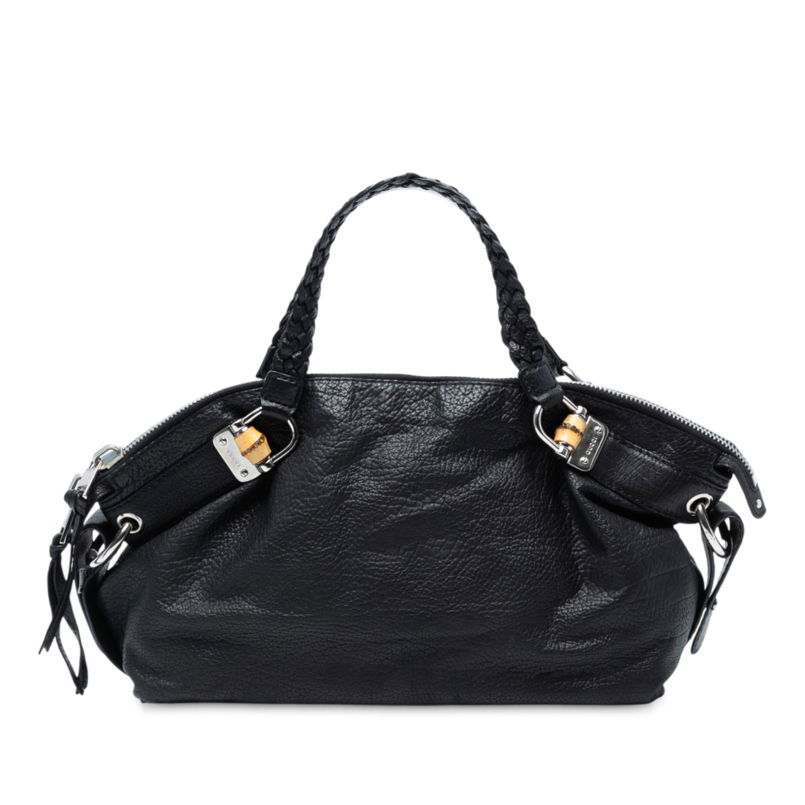 Gucci Medium Black Leather Bamboo Bar Tote Bag (1 of 7)