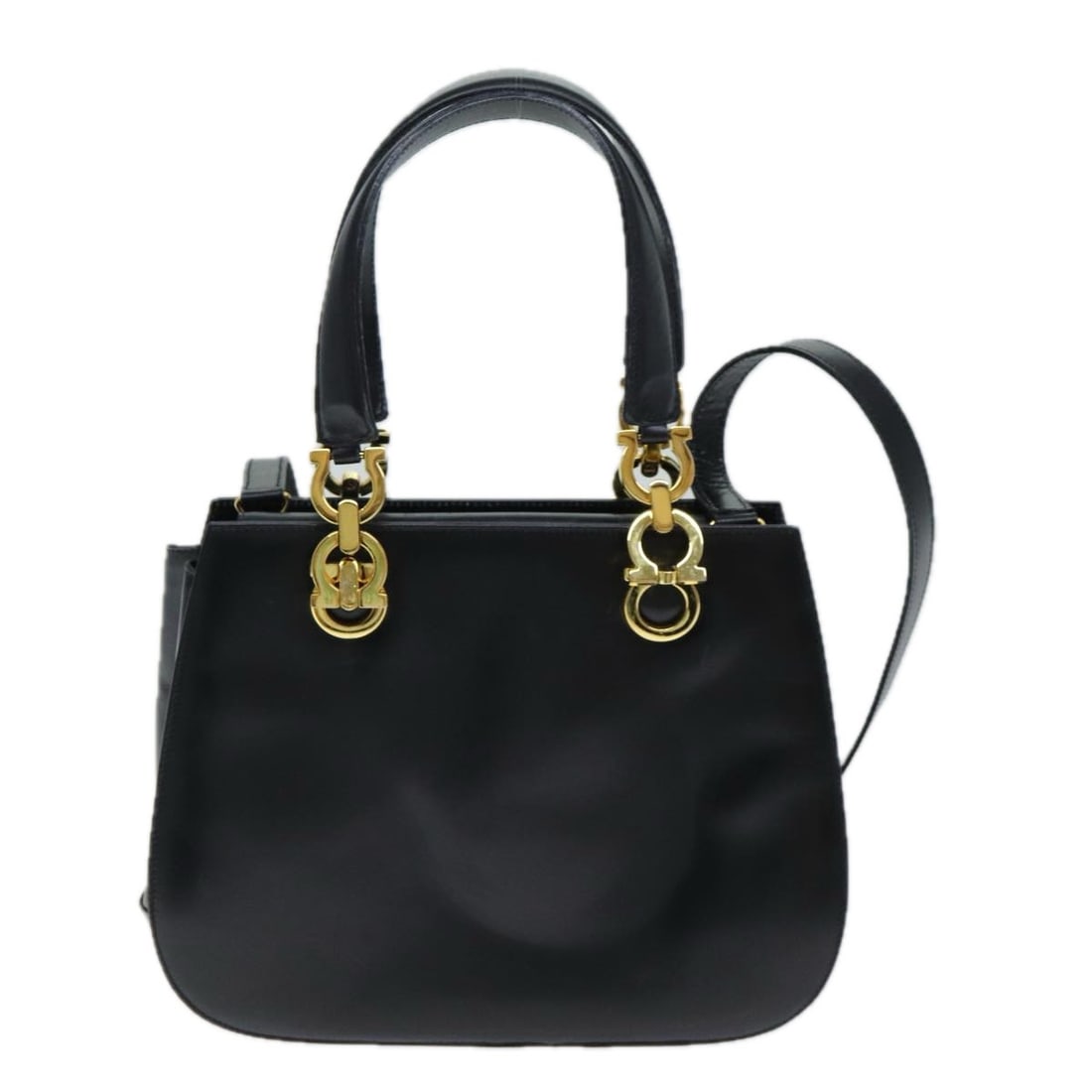 Gancini Shoulder Bag in Black by Salvatore Ferragamo (1 of 2)