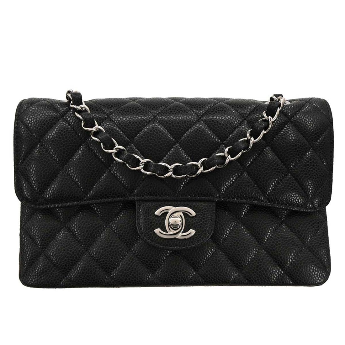 Chanel Classic Double Flap Small Bag Black Calfskin with Authenticity (1 of 10)