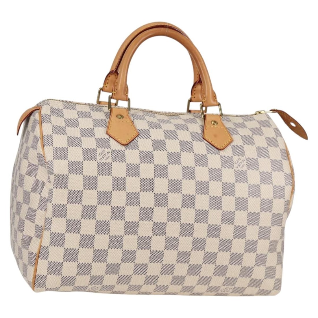 LOUIS VUITTON Damier Azur Speedy 30 Hand Bag N41533 with Dust Bag: LOUIS VUITTON Damier Azur Speedy 30 Hand Bag N41533 with Dust Bag This authentic Louis Vuitton Damier Azur Speedy 30 Hand Bag is a stylish and functional accessory, perfect for everyday use. Crafted f