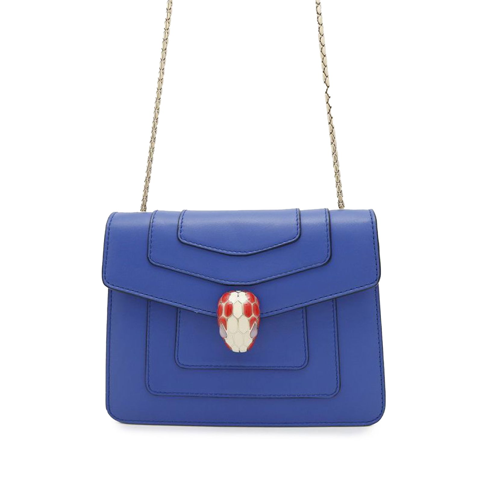 Bvlgari Small Serpenti Forever Blue Leather Crossbody Bag (1 of 15)