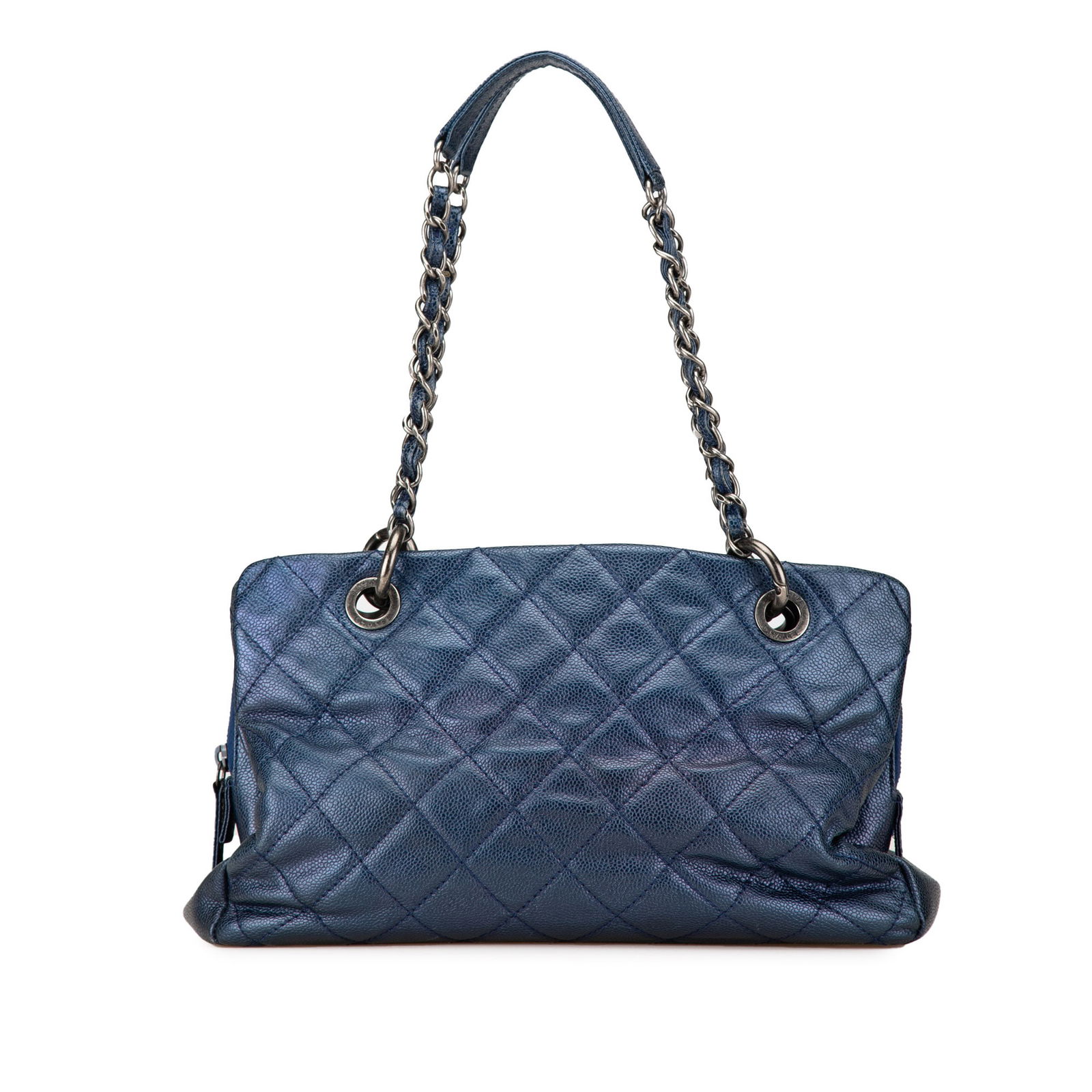 Chanel Quilted Iridescent Caviar Chic Shopping Tote Blue Leather (1 of 13)